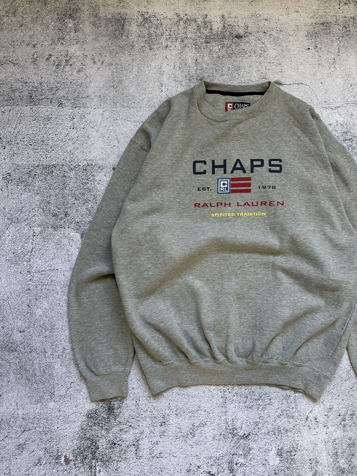 Chaps Ralph Lauren Vintage Chaps Ralph Lauren Gray Sweatshirt Edition Logo Fit Size US M / EU 48-50 / 2 - 2 Thumbnail