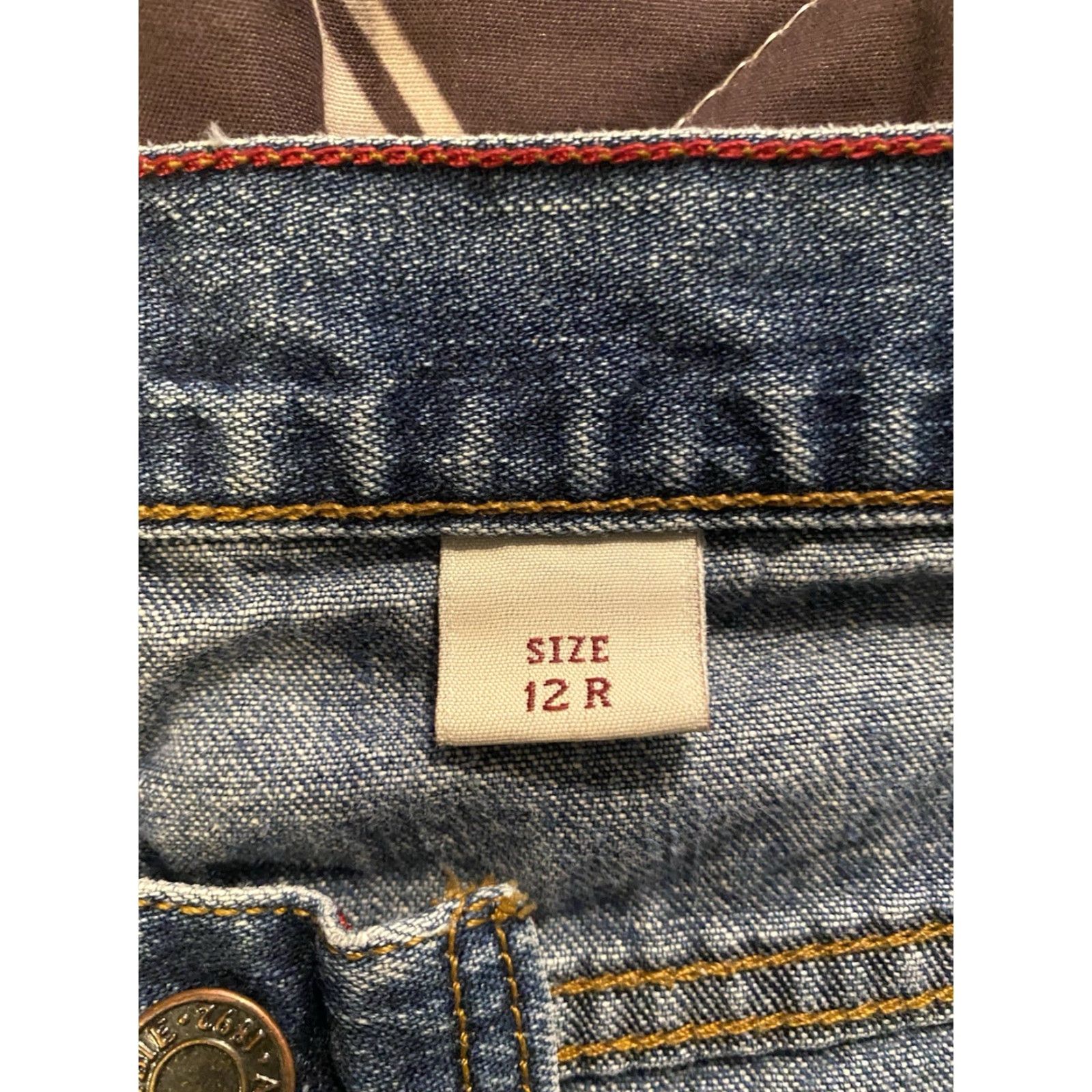 Abercrombie & Fitch VINTAGE Abercrombie & Fitch Women’s Button Fly Flare Leg Jeans Size 12R 31x32 Blue Denim Cotton Stretch Size 34" / US 12 / IT 48 - 7 Thumbnail