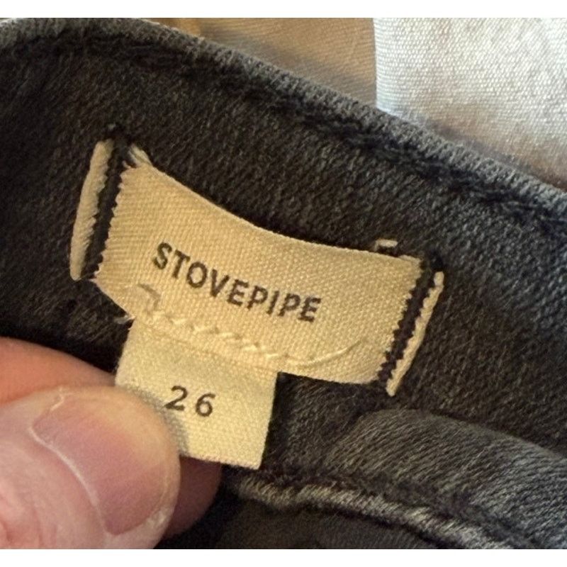 Madewell Madewell Jeans Women 26 Faded Black Stovepipe Denim Raw Hem Size 26" / US 2 / IT 38 - 5 Thumbnail