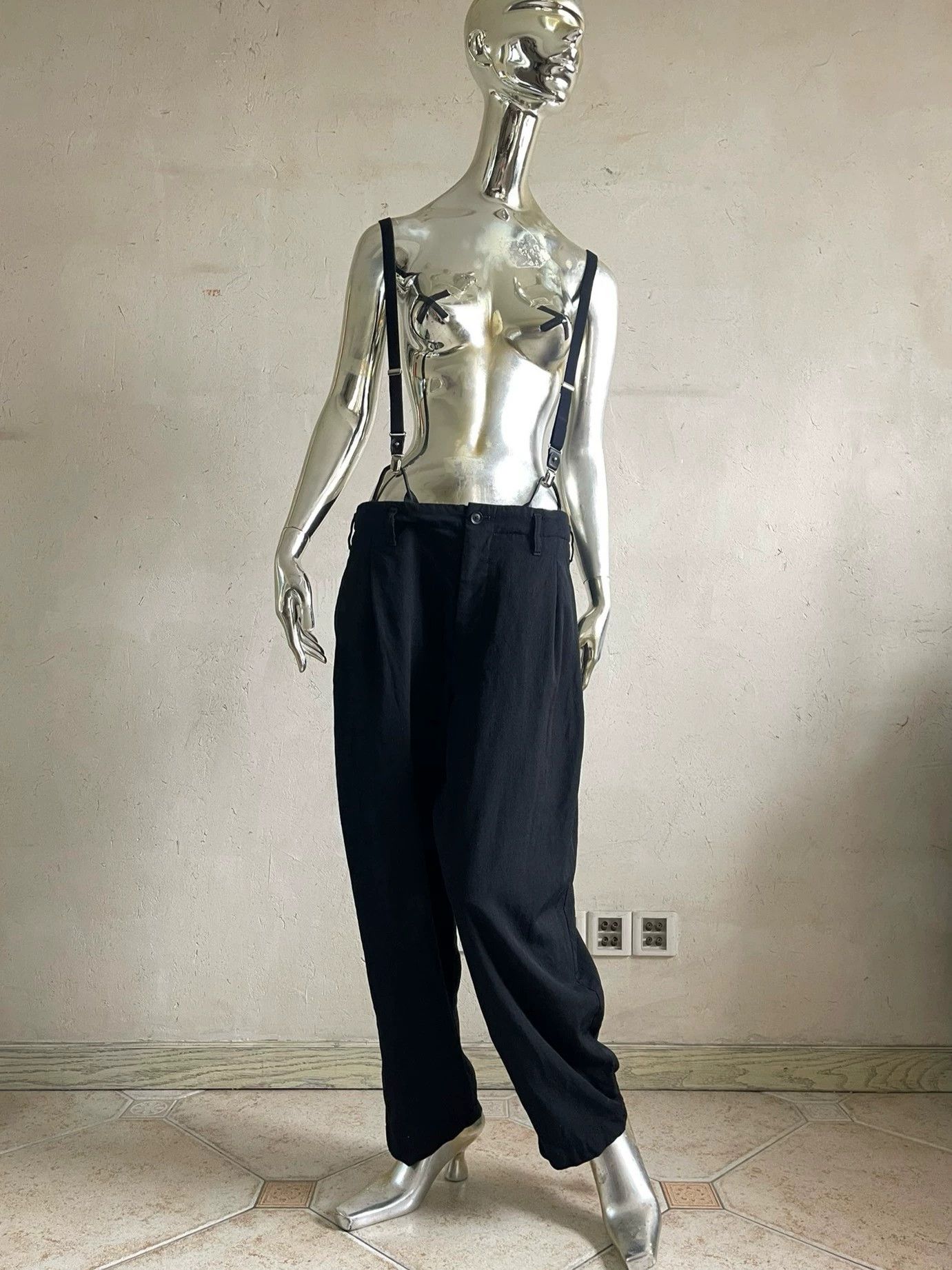 Yohji Yamamoto Yohji Yamamoto Leather-Wool Overalls w/ Suspenders Size US 34 / EU 50 - 1 Thumbnail