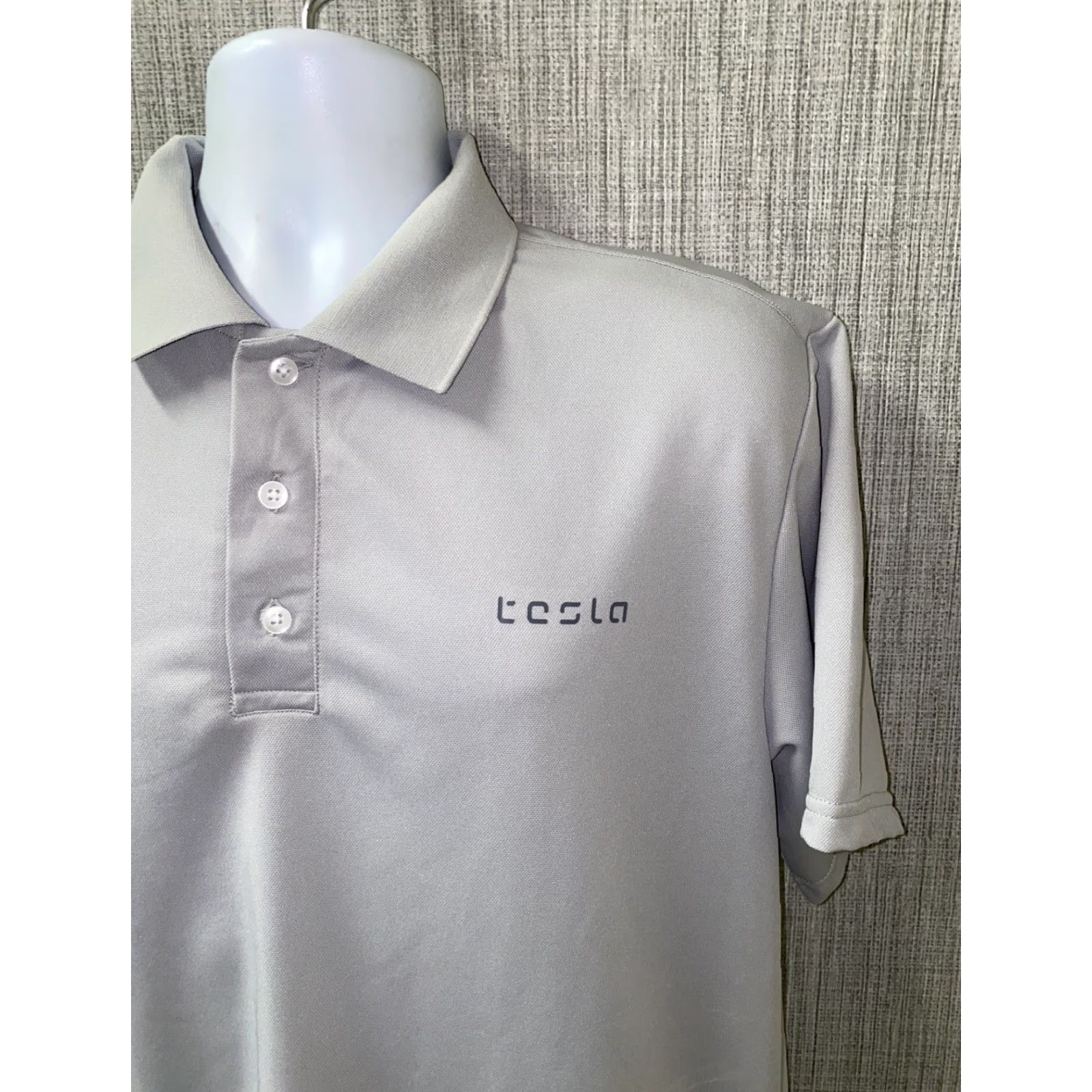 Vintage Tesla Polo Shirt Mens Gray Short Sleeve Golf Size L Regular Short Sleeve Polo Gray Mens L Polo Shirt Size US L / EU 52-54 / 3 - 2 Thumbnail