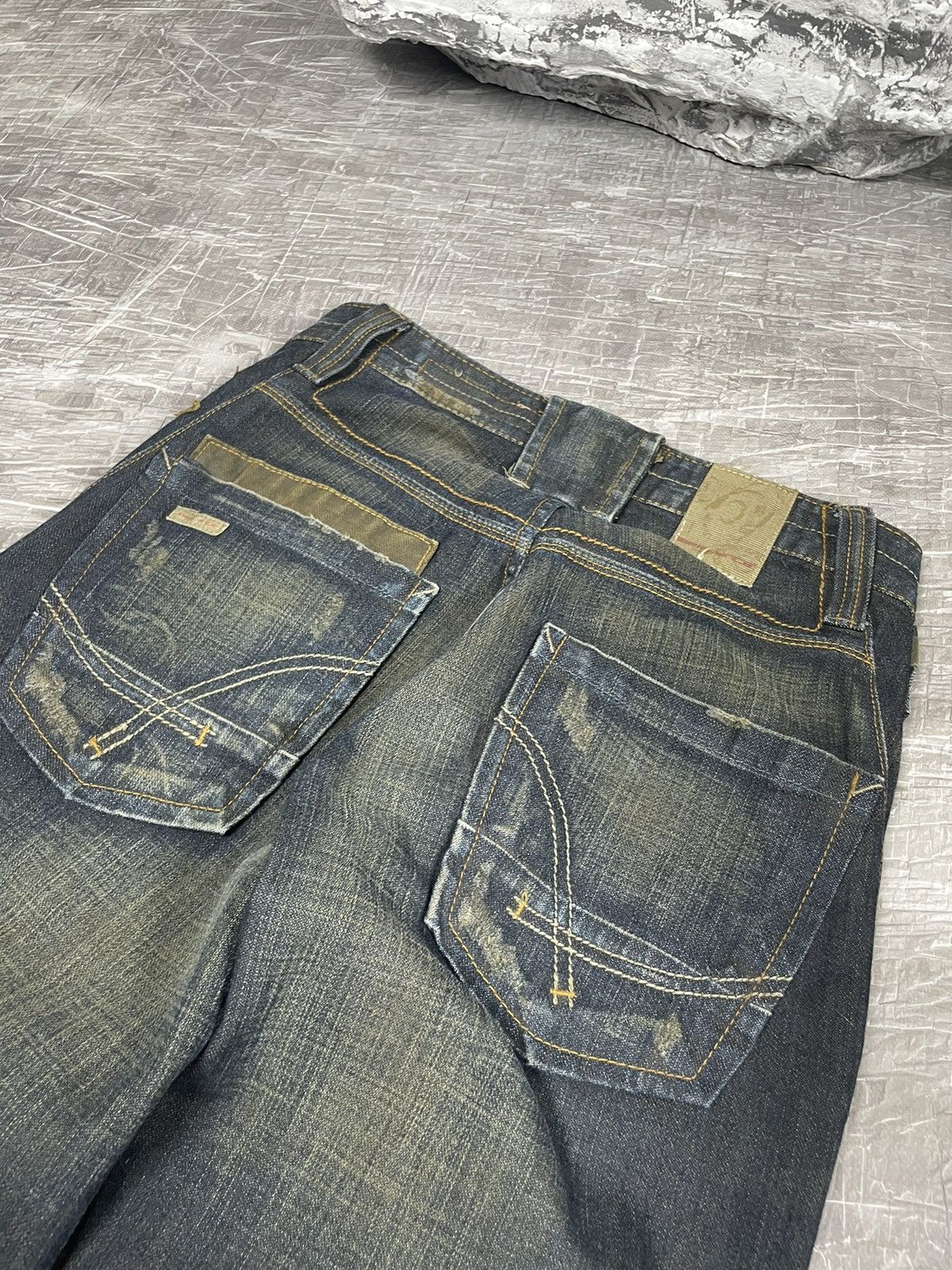 Hysteric Glamour Y2K Distressed Fade Denim Jeans No Faith Balenciaga Style Size US 29 - 5 Thumbnail