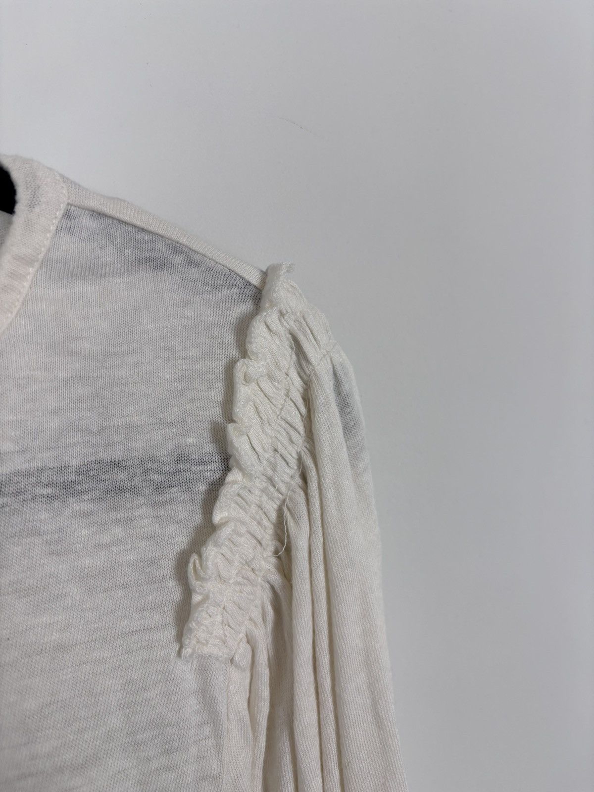 Lauren Ralph Lauren Lauren Ralph Lauren Women’s Ivory Linen Long Sleeve Blouse Size L / US 10 / IT 46 - 6 Thumbnail