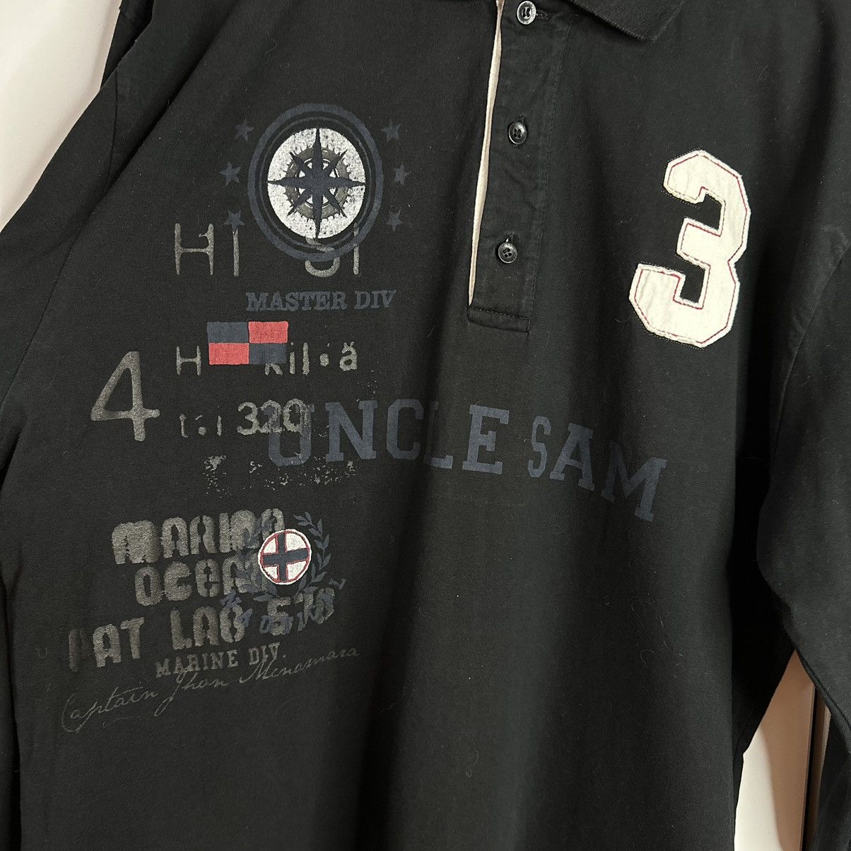 Vintage Uncle Sam Jersey Polo 3 Sweatshirt Vintage StreetWear Size US XL / EU 56 / 4 - 3 Thumbnail