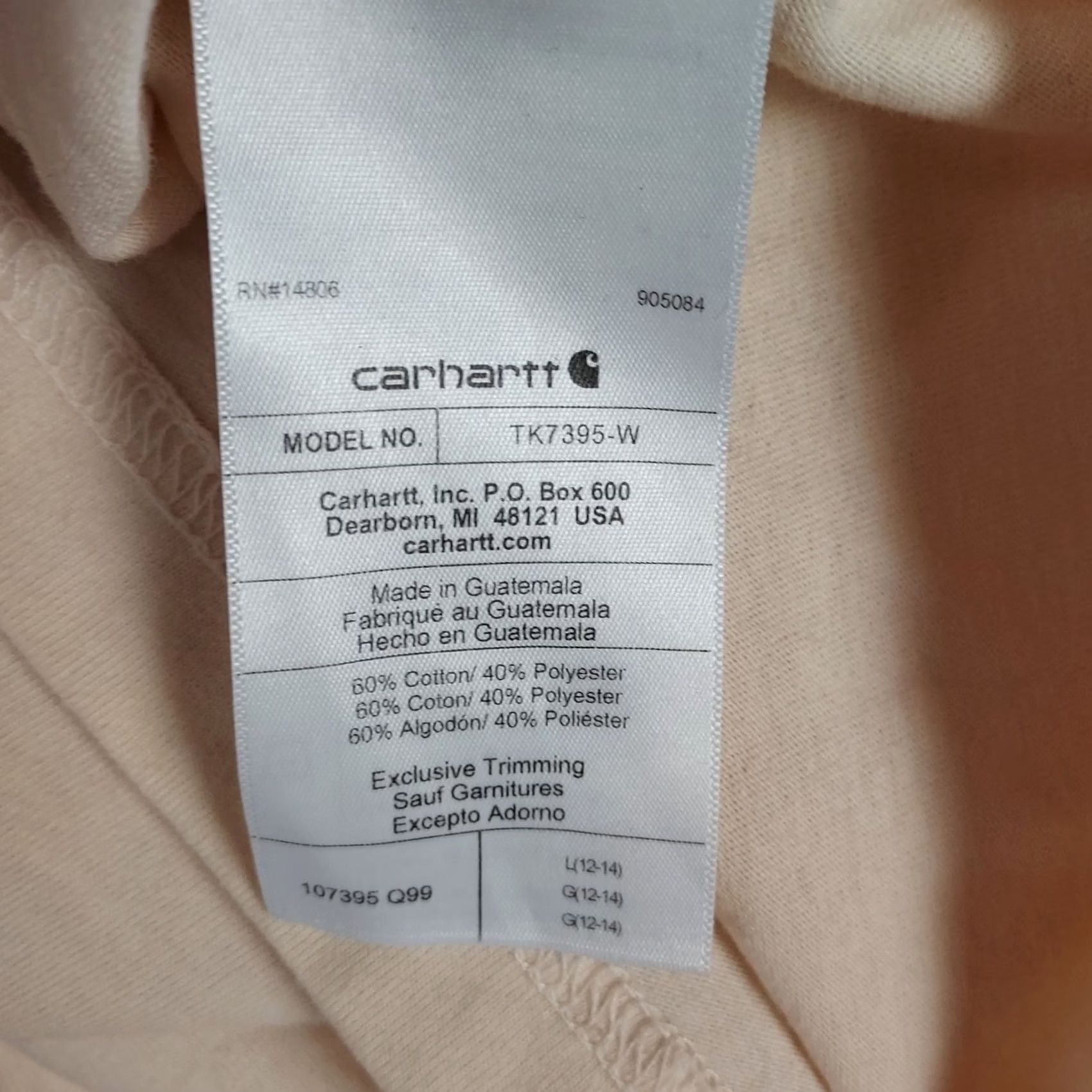 Carhartt Carhartt Womens Large Relaxed Fit Pocket Tee Beige Short Sleeve Shirt - Casual Workwear Size L / US 10 / IT 46 - 7 Thumbnail