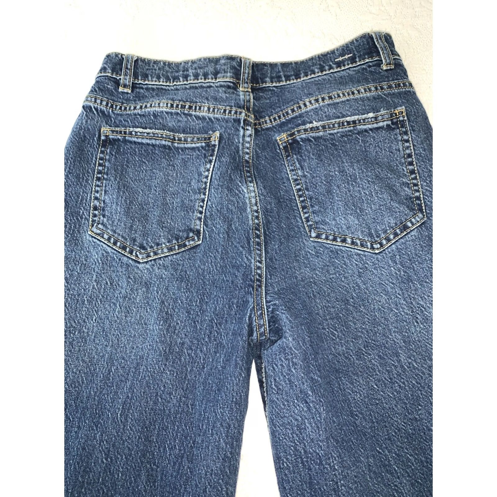 Vintage Habitual Denver High Rise Wide-Leg Jeans, Women, Size 28, Blue Stretch Denim, Raw Hem, Regular Size, Jeans Size 26" / US 2 / IT 38 - 3 Thumbnail