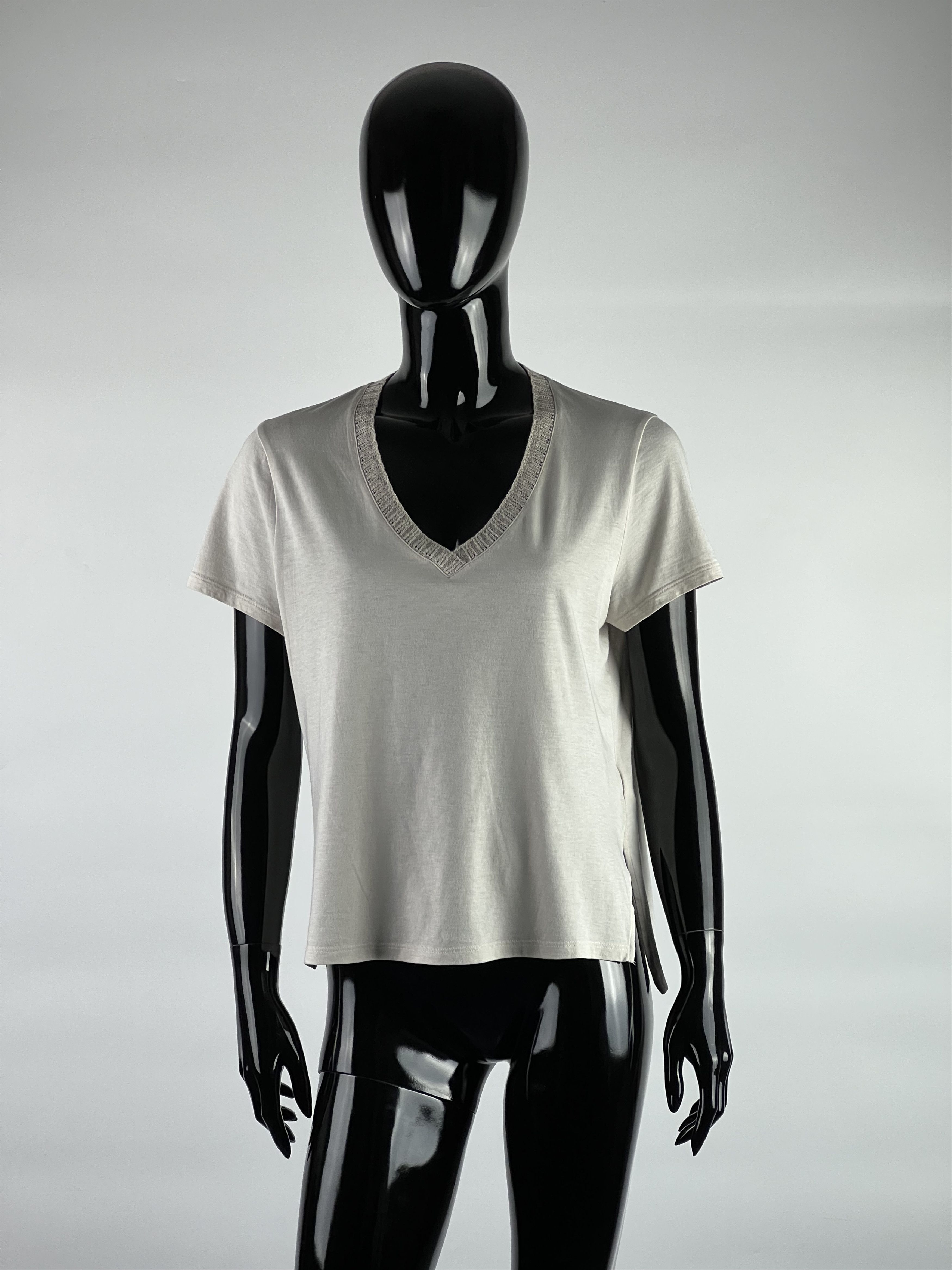Other Falconeri Cotton Silk V-Neck Short Sleeve T-Shirt Size M / US 6-8 / IT 42-44 - 1 Thumbnail