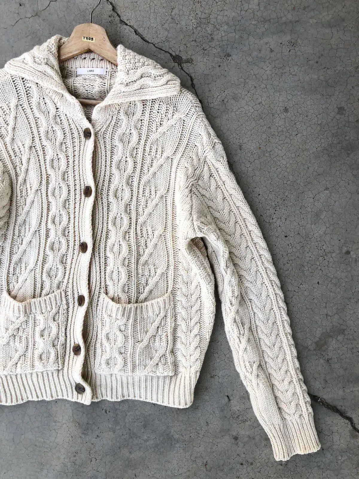 Aran Isles Knitwear × Designer LIBRE Cardigan CableKnit Sweater Pure Pullover Size US L / EU 52-54 / 3 - 2 Thumbnail