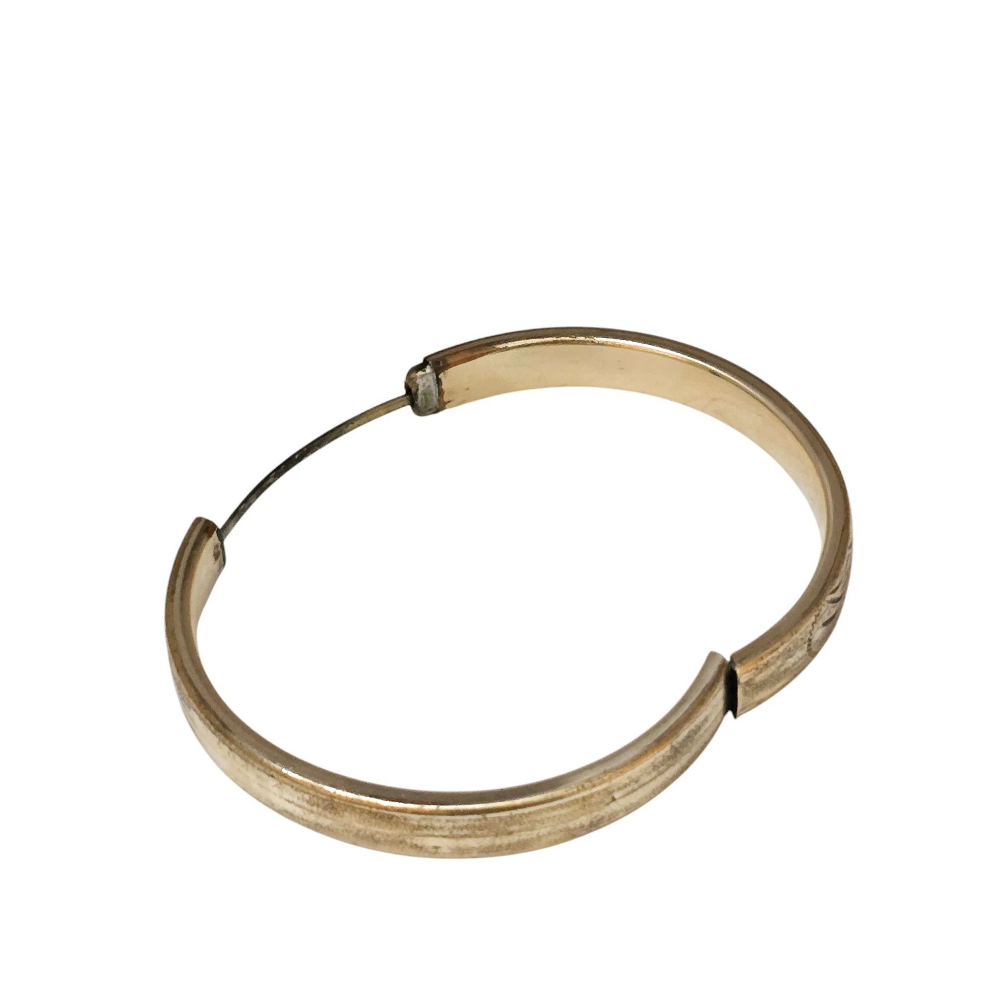 Vintage Vintage Heavy Etched Gold-Filled Bangle Bracelet (A7785) Size ONE SIZE - 5 Thumbnail