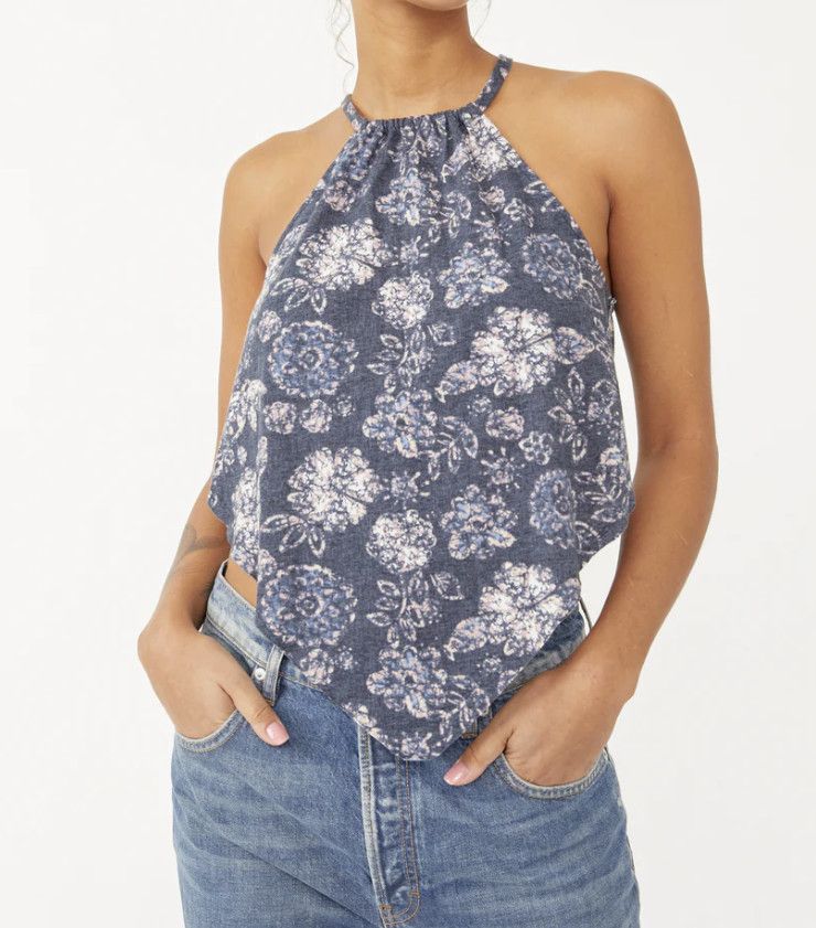 Free People Free People Daisy Tank in Navy Combo ( M ) Size M / US 6-8 / IT 42-44 - 1 Thumbnail