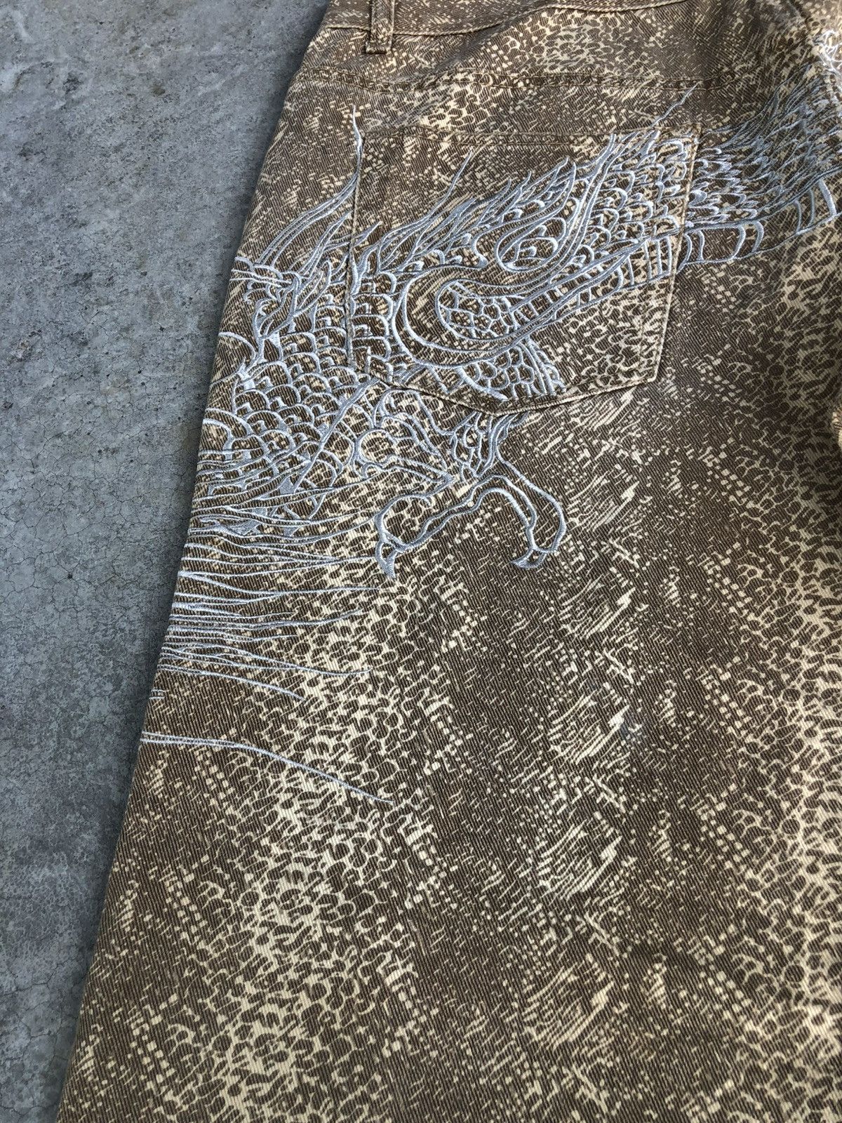 Japanese Brand Japanese Fugutaiten Embroidered Denim Snake Skin Baggy Size US 38 / EU 54 - 16 Thumbnail