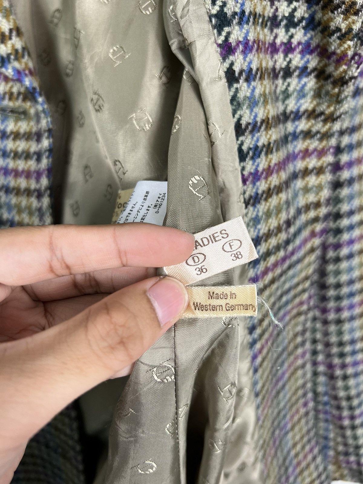 Aigner × Etienne Aigner 🔥 VINTAGE ETIENNE AIGNER TWEED WOOL BLAZER MADE IN GERMANY Size M / US 6-8 / IT 42-44 - 19 Thumbnail