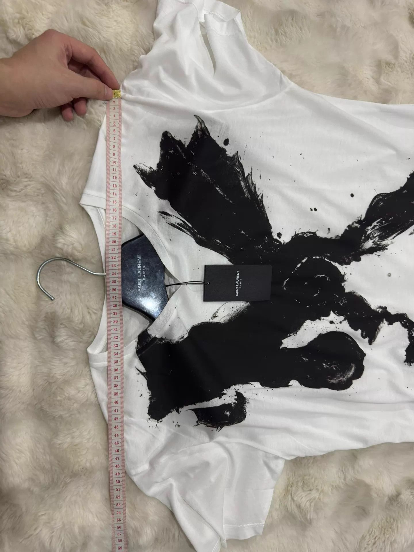 Saint Laurent Paris SLP Oversized White Short Sleeve T-Shirt Men's XL Size US XL / EU 56 / 4 - 7 Thumbnail