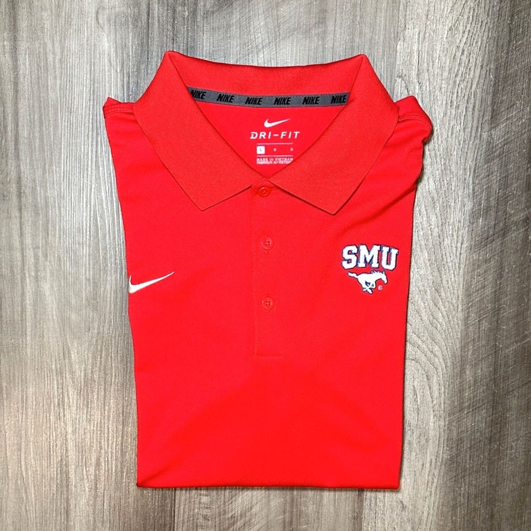 Nike Nike Dri-FIT Varsity Polo SMU Mustangs Red Large Mens Shirt Size US L / EU 52-54 / 3 - 2 Thumbnail