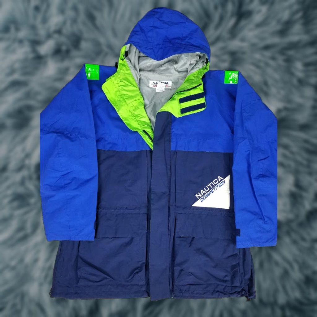 Nautica VINTAGE Nautica Competition 90s Parka Hoodie Waterproof Coat Jacket Mens XL Blue Size US XL / EU 56 / 4 - 1 Thumbnail