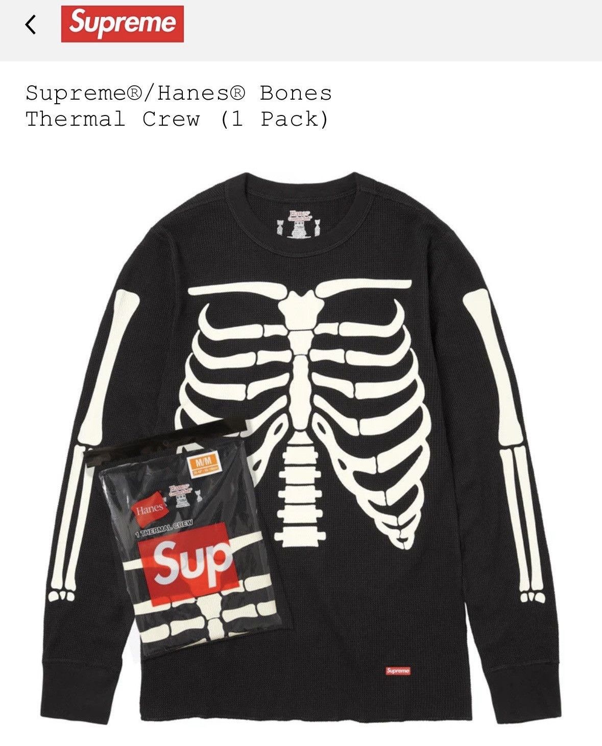 Supreme Hanes Bones Thermal Crew (1 Pack) Woodland Camo | Grailed