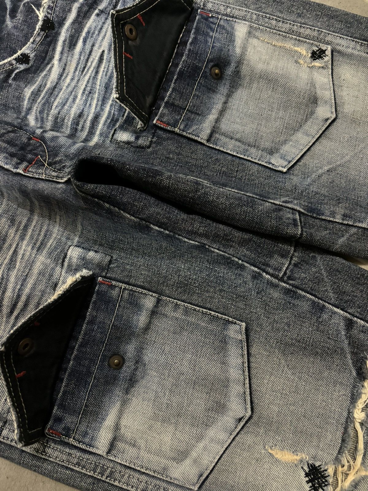 Hysteric Glamour Vintage Japanese Brand Bartack Studded Distressed Punk Jeans Size US 32 / EU 48 - 7 Thumbnail