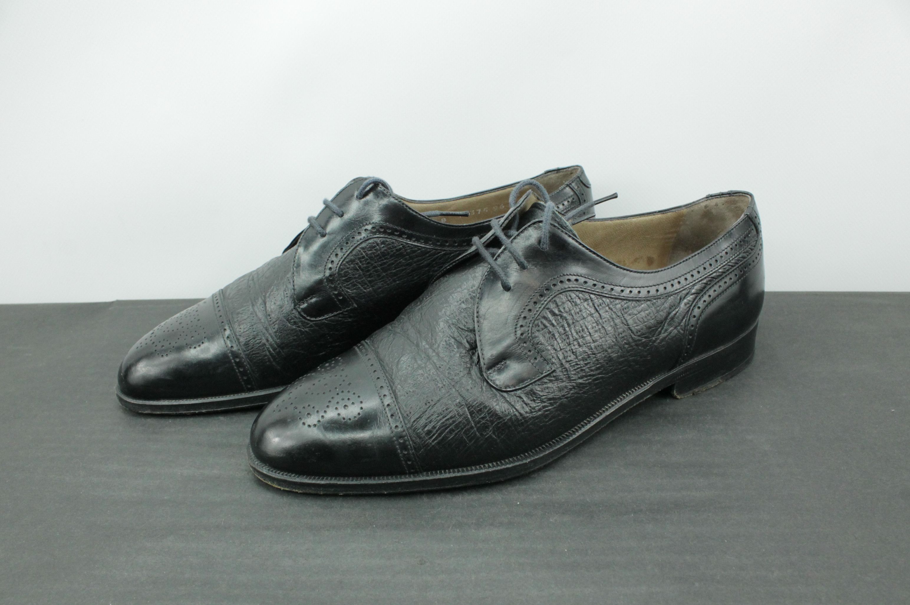 Moreschi Moreschi Black Leather Lace Up Oxford Brogue Formal Shoes Size US 9 / EU 42 - 3 Thumbnail