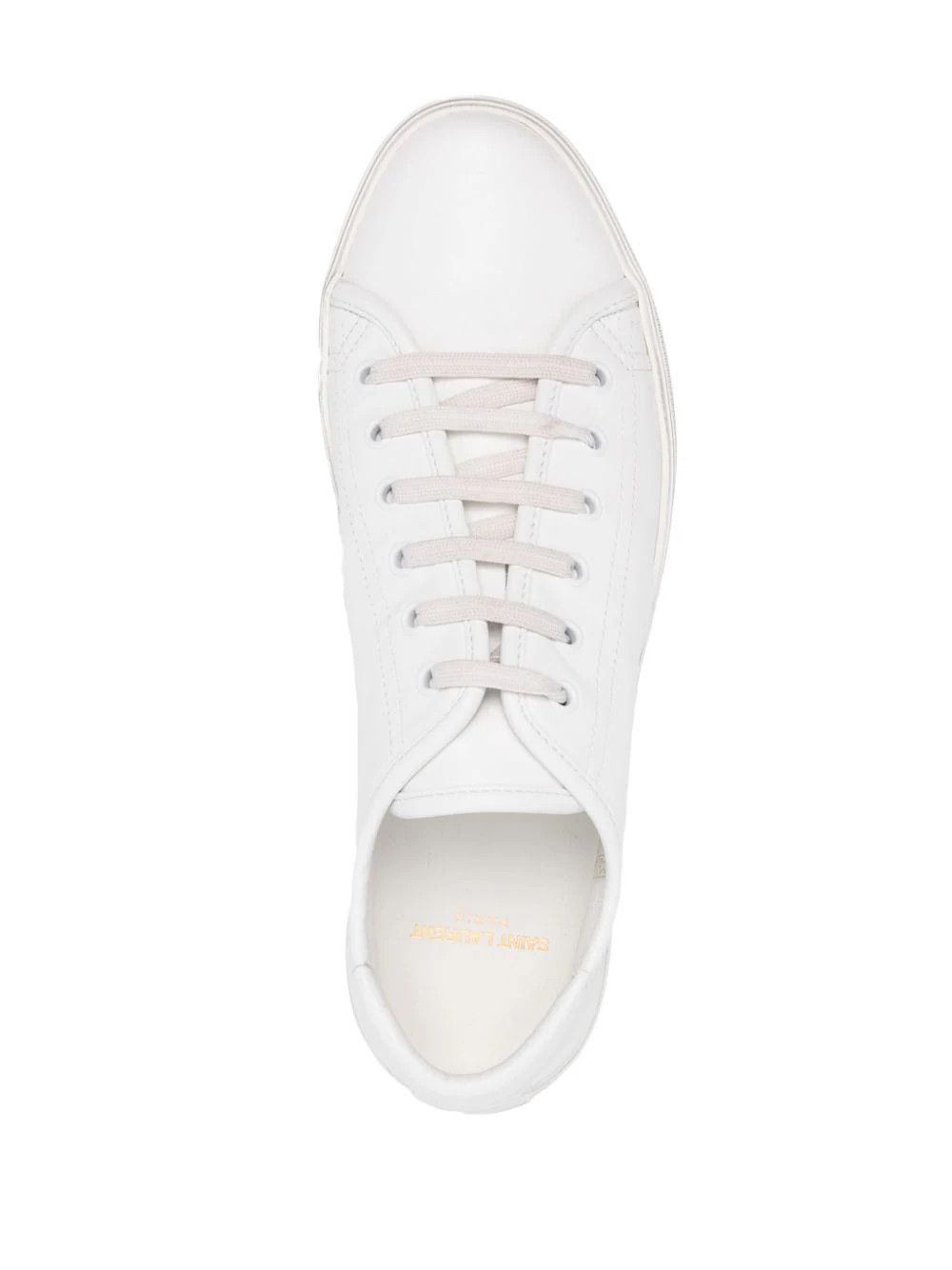 Saint Laurent Paris o1s1wg111024 Malibu Canvas Leather Sneakers in White Size US 10.5 / EU 43-44 - 2 Thumbnail