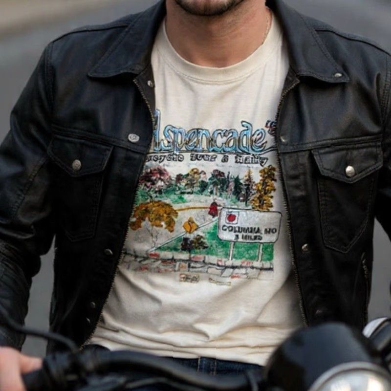 Hanes VINTAGE Hanes T-Shirt Shirt Mens M Beige 1980s 1990s Grunge Biker Americade Aspencade USA Rock Motorcycle Shirt Mens Size US M / EU 48-50 / 2 - 2 Thumbnail