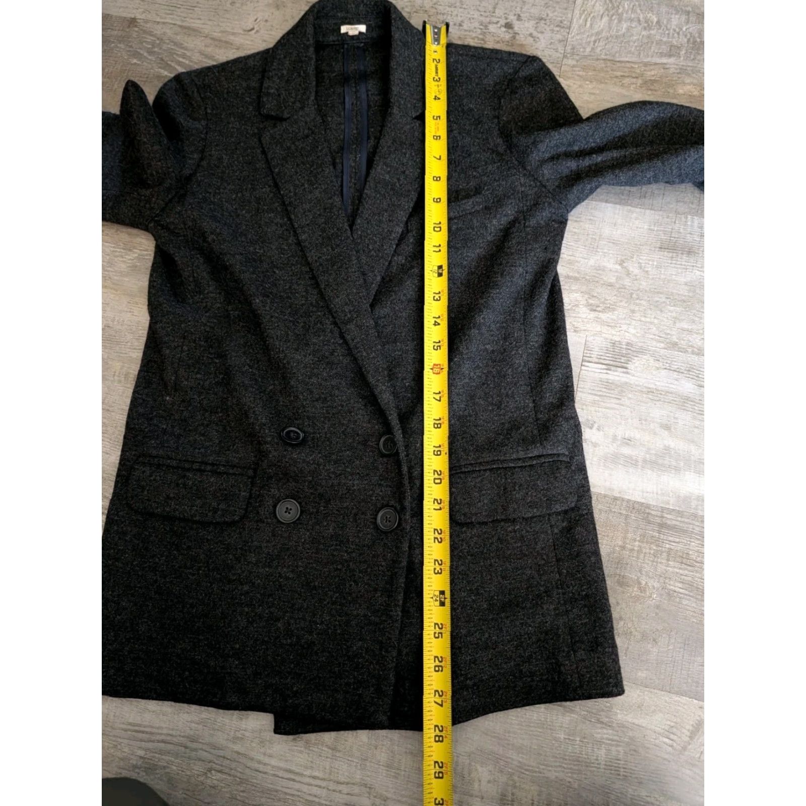 J.Crew J.CREW Blazer Wool Benny Womens Grey Double Breasted Jacket Size 2 EUC Jacket/Coat Short Length Button Closure Classic Preppy 3-4? Size XS / US 0-2 / IT 36-38 - 7 Thumbnail