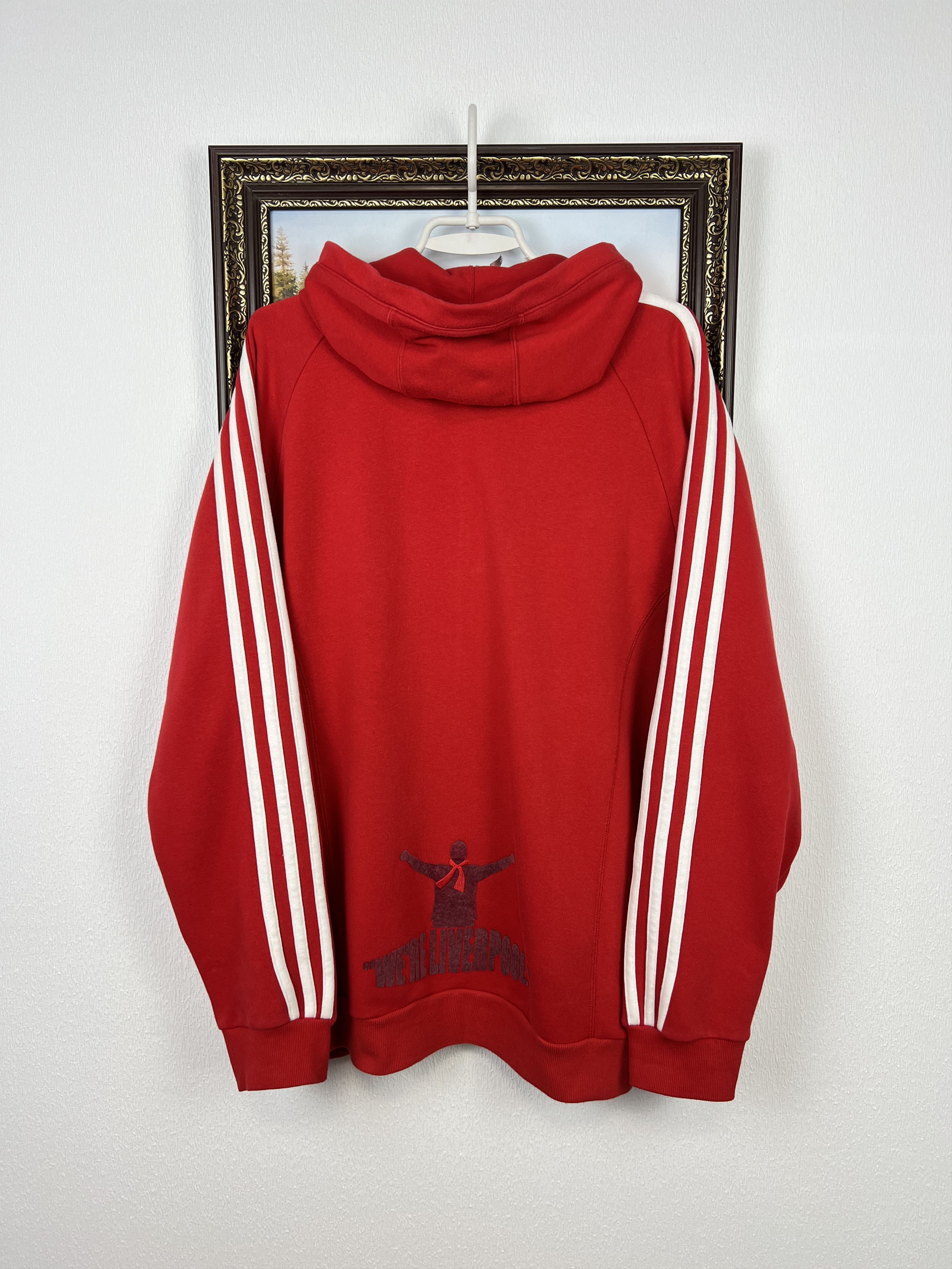 Adidas Vintage Adidas Liverpool Football Hoodie Jacket YNWA Size US L / EU 52-54 / 3 - 11 Thumbnail