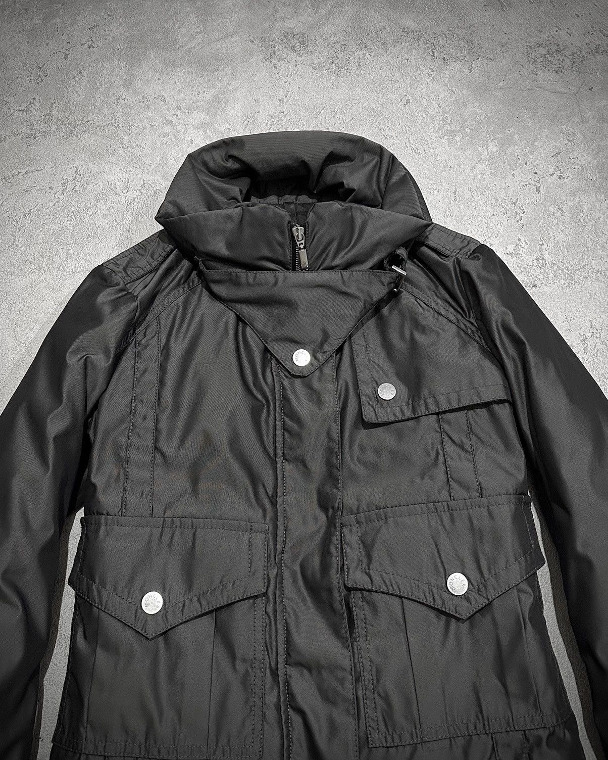 Moncler Moncler Biker Down Jacket Dark Gray Size S / US 4 / IT 40 - 2 Thumbnail