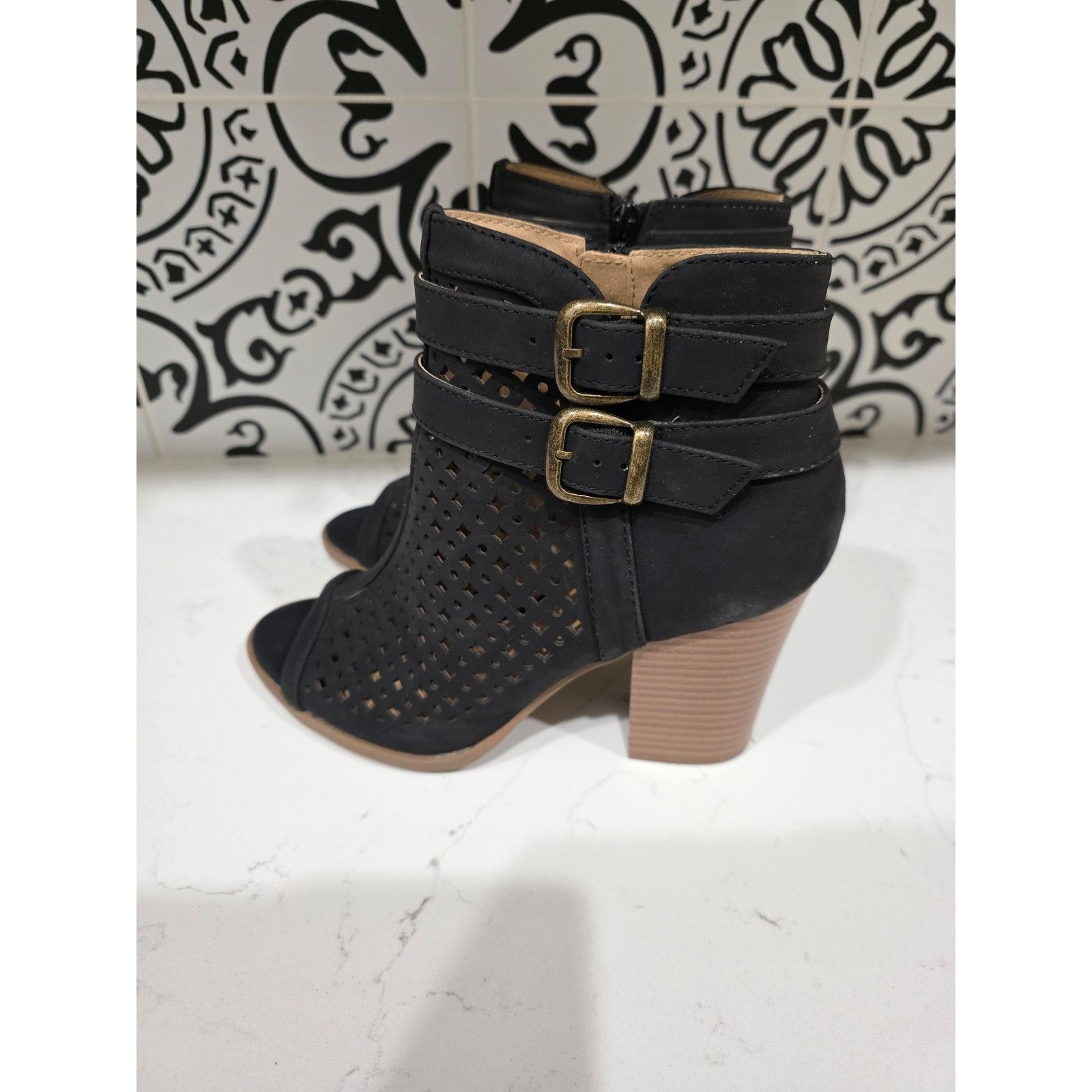 Other Women's size 7.5 Brash black cut-out peep-toe booties So Cut Size US 7.5 / IT 37.5 - 5 Thumbnail