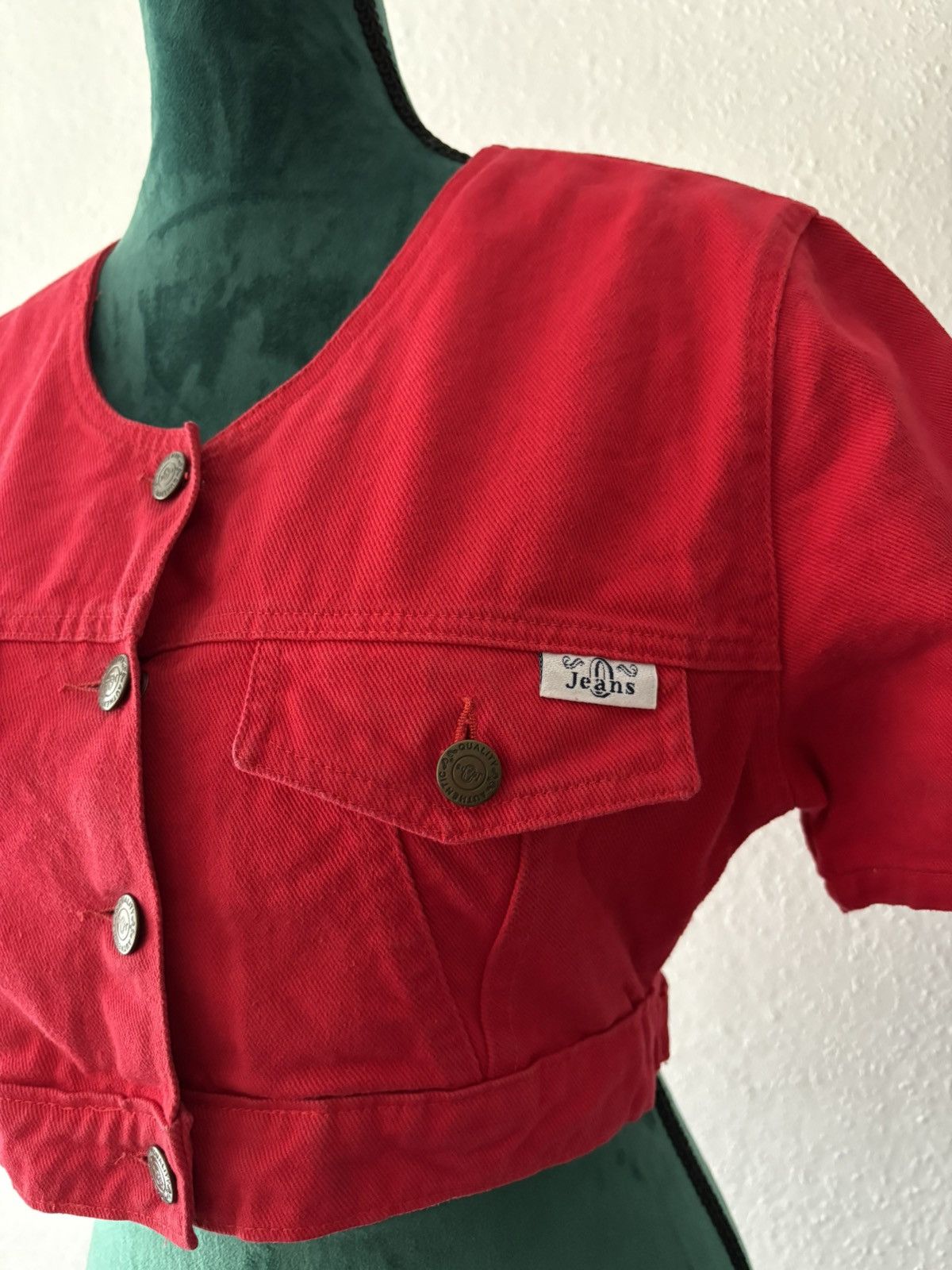 Vintage Vintage x red x short denim jacket Size S / US 4 / IT 40 - 3 Thumbnail