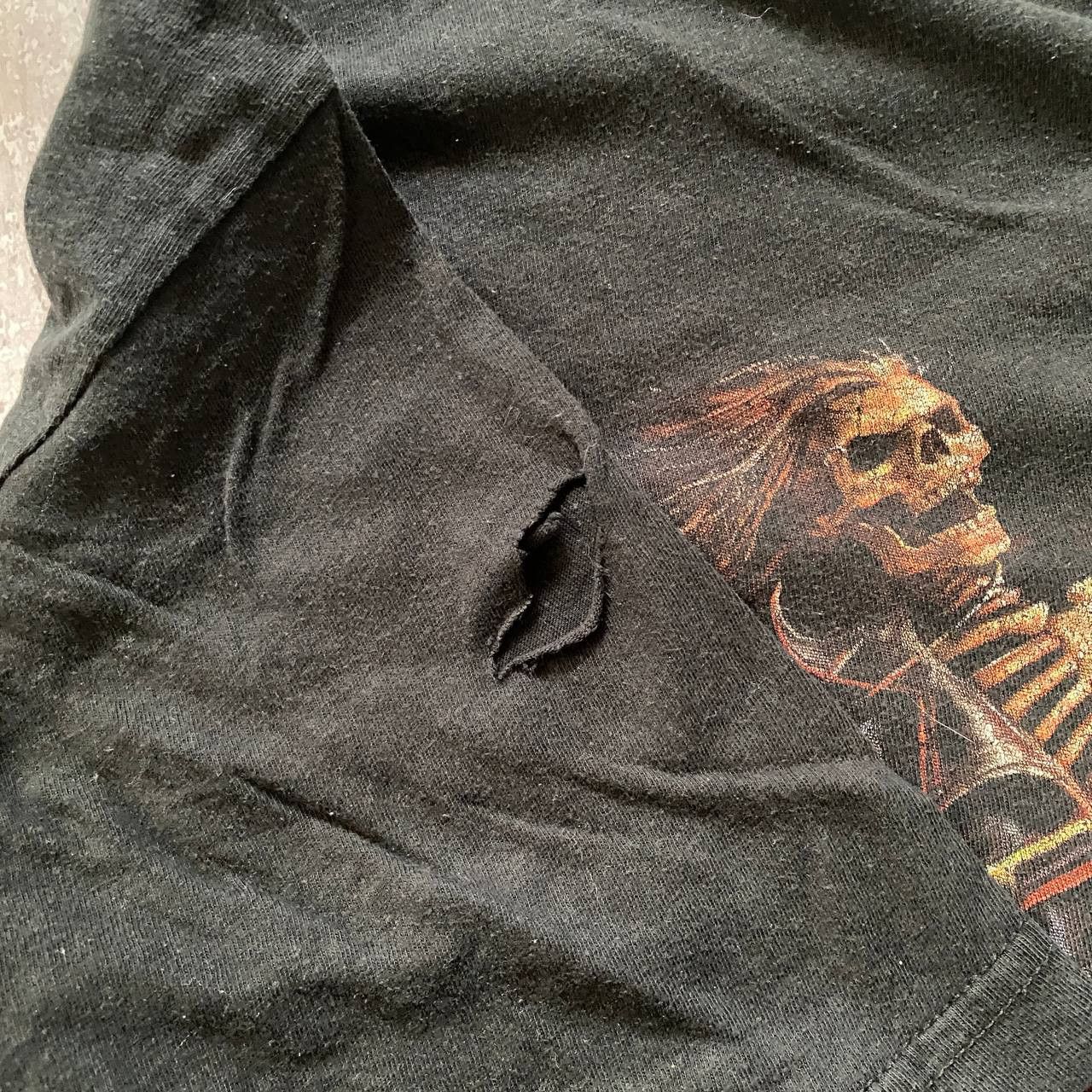 Harley Davidson × Vintage VINTAGE 90S THRASHED AMAZING FADED FLAME BIKER T SHIRT 183 Size US XL / EU 56 / 4 - 3 Thumbnail