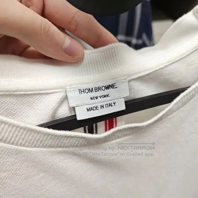 Thom Browne Thom Browne Men's White Cotton T-Shirt . Size US L / EU 52-54 / 3 - 3 Thumbnail