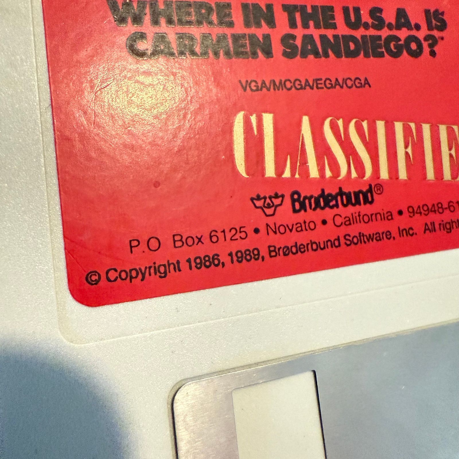 Vintage Where in the U.S.A. is Carmen Sandiego? PC Game 1989 3.5" Size ONE SIZE - 2 Thumbnail