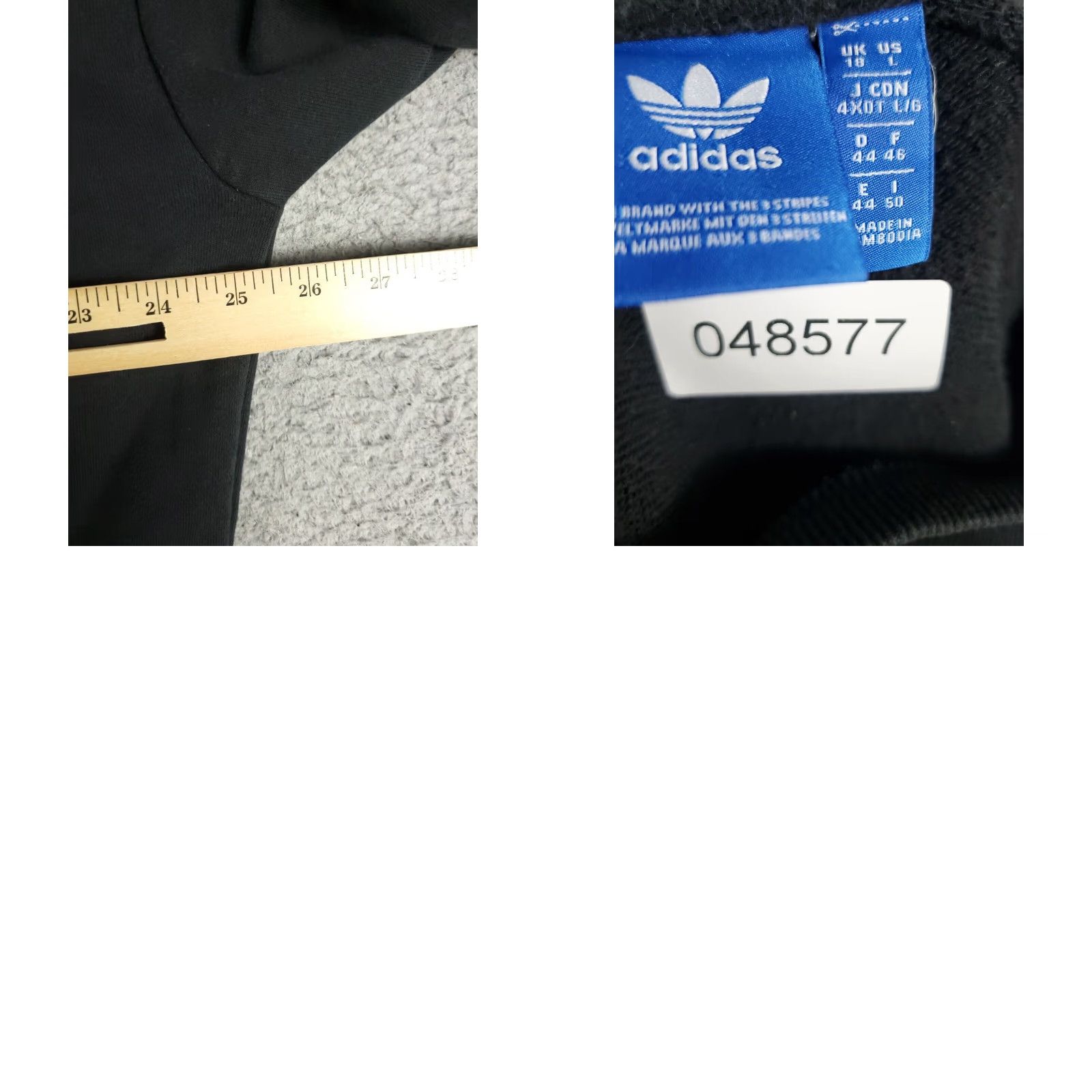 Adidas Adidas Sweater Women's Large Black Crew Neck Pullover Cotton Blend Long Sleeve Size L / US 10 / IT 46 - 8 Thumbnail