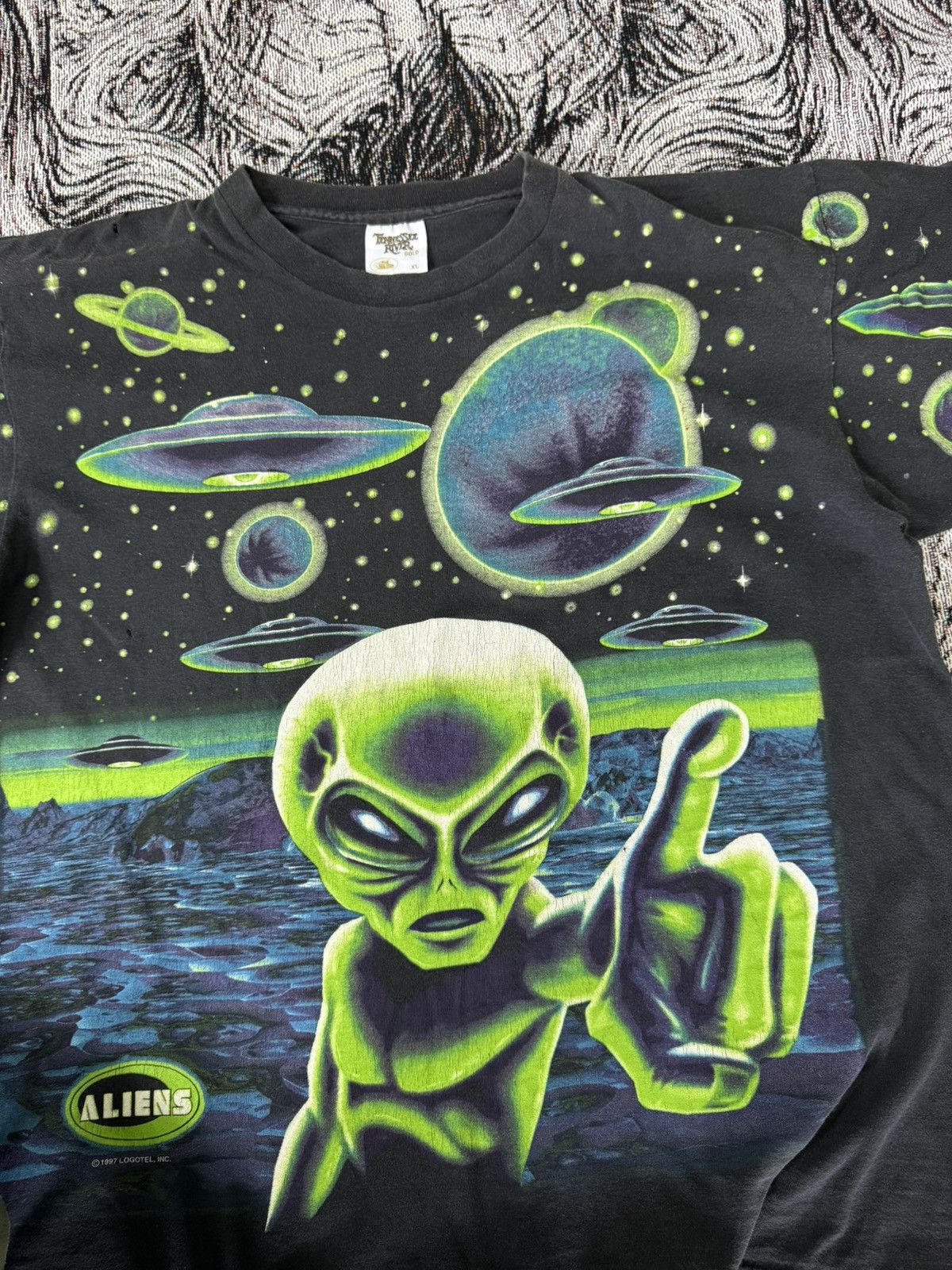 Vintage VTG Aliens 90s Size US XL / EU 56 / 4 - 4 Thumbnail