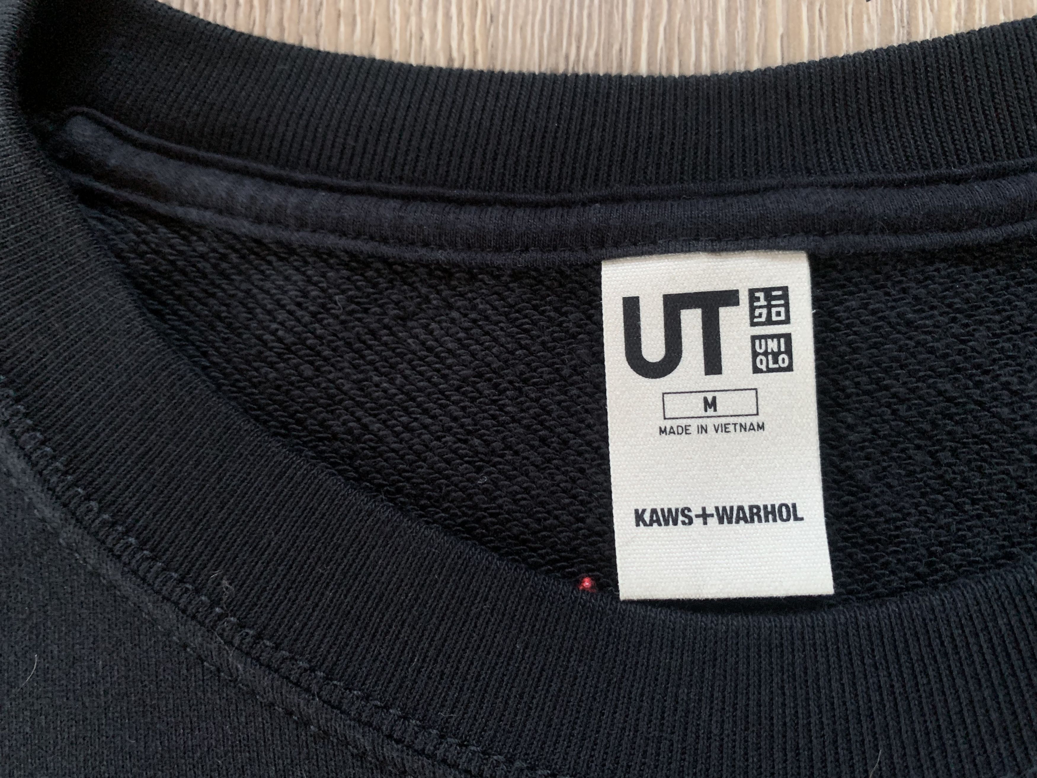 Japanese Brand Mens KAWS Uniqlo Andy Warhol Black Graphic Sweatshirt Size US M / EU 48-50 / 2 - 10 Thumbnail