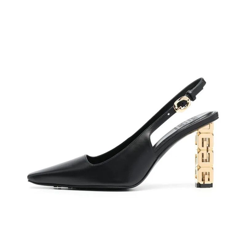 Givenchy o1srvl11e1024 G-Cube 50mm Slingback Heels in Black Size US 6 / IT 36 - 2 Thumbnail