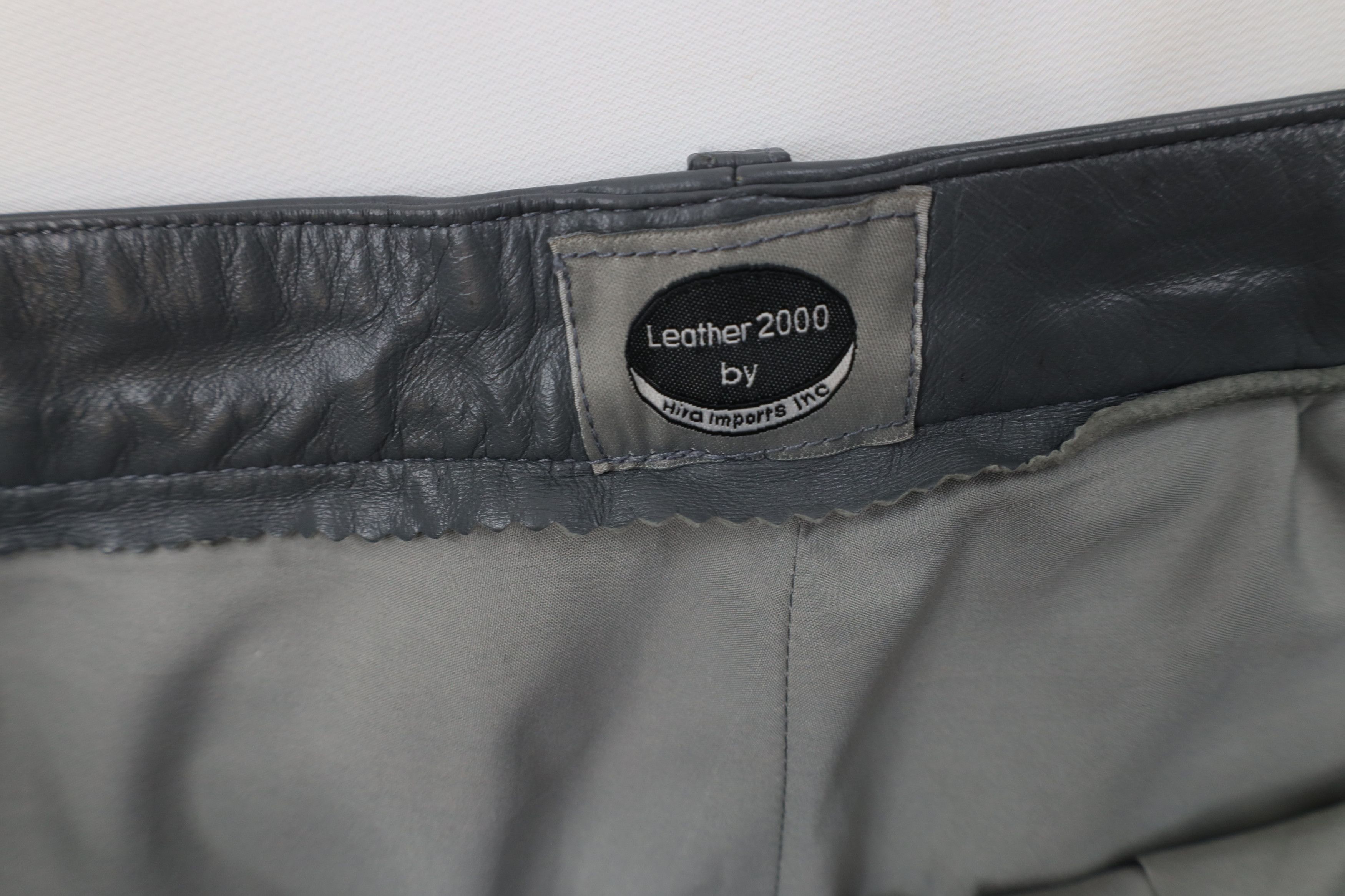 Vintage Vintage 90s Streetwear Blank Wide Leg Leather Pants Gray Size US 36 / EU 52 - 7 Thumbnail