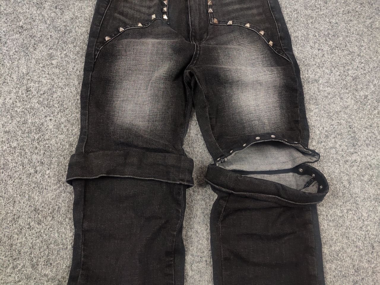 Le Grande Bleu (L.G.B.) 24ans Japan Design L.G.B. Silver Black Pocket Flared Jeans Size 26" / US 2 / IT 38 - 5 Thumbnail