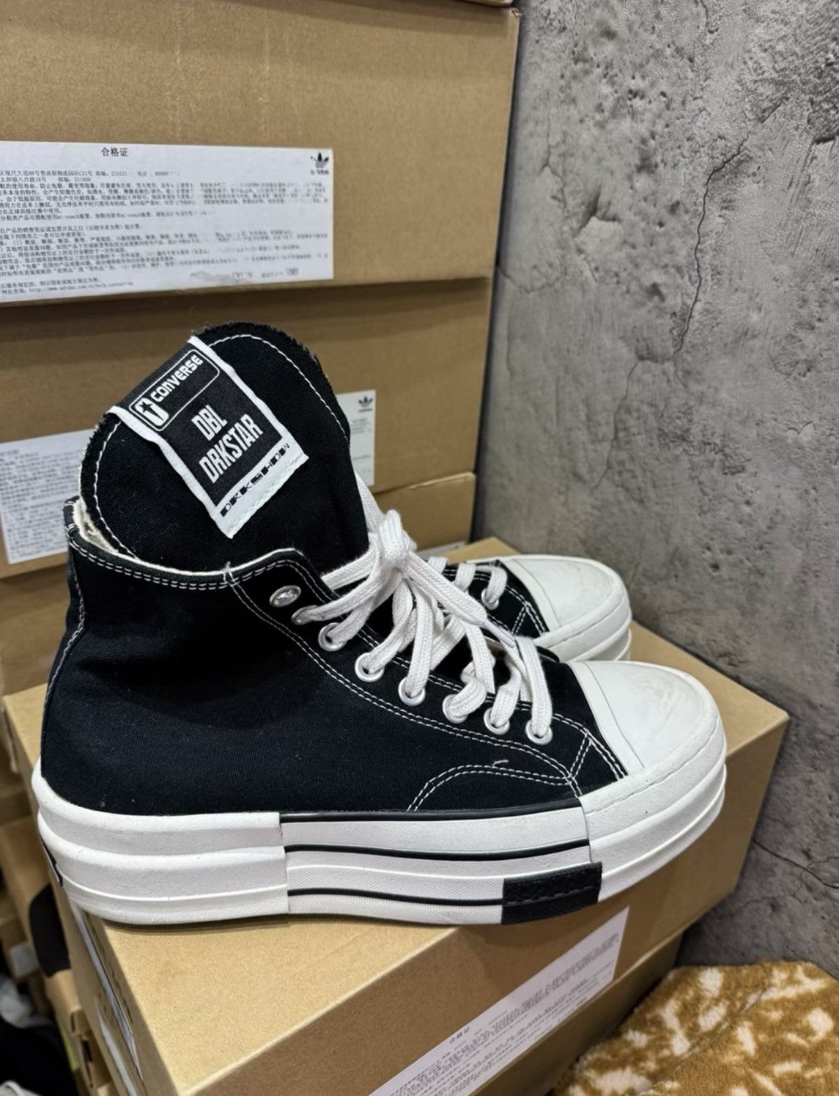 Rick Owens Rick Owens DRKSHDW Converse High Top Platform Sneakers K37 Size US 8 / EU 41 - 1 Thumbnail