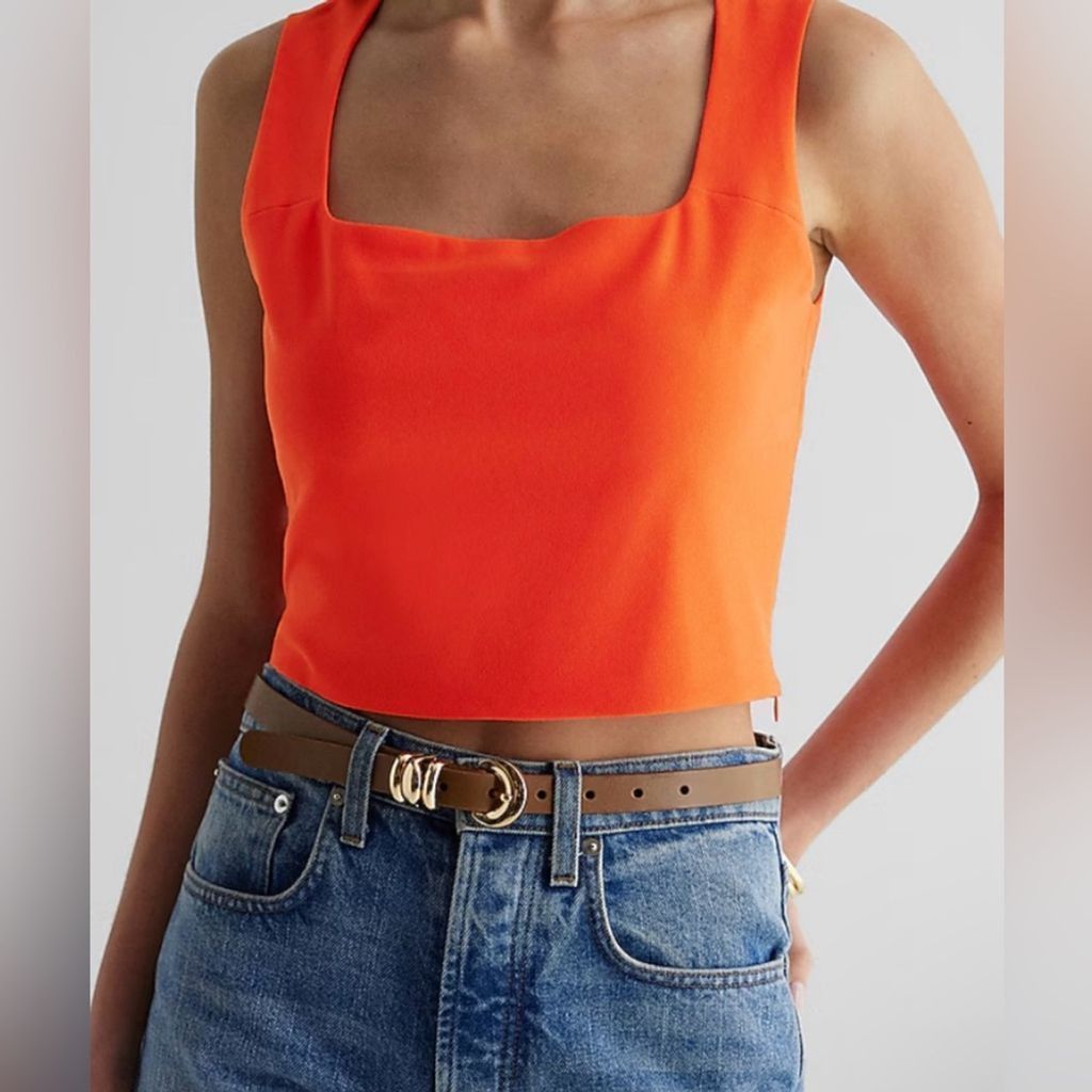 Express NEW with tags (NWT) Express Orange Square Neck Cropped Tank Size XL / US 12-14 / IT 48-50 - 8 Thumbnail
