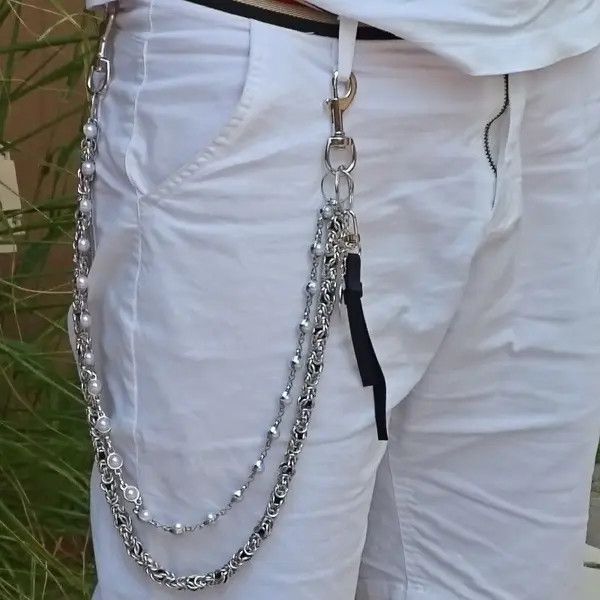 Jean Concise Bilayer Clamps Beads Jeans Chain Sheepskin Size ONE SIZE - 2 Thumbnail