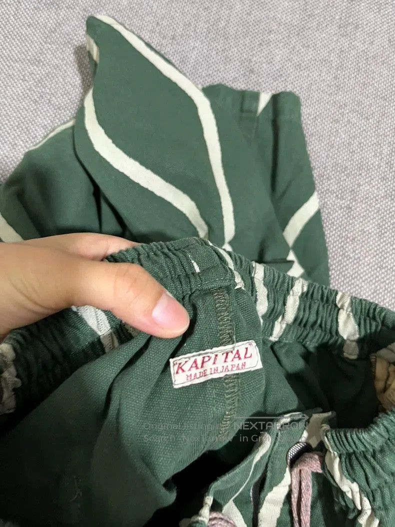 Kapital KAPITAL VINTAGE Green Striped Shorts Size US 30 / EU 46 - 5 Thumbnail