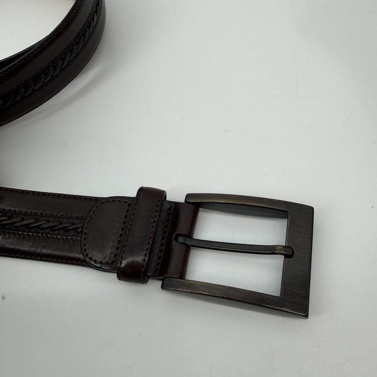 Mezlan Mezlan Men’s Brown Leather Belt Made in Spain Size 42 Size 42 - 2 Thumbnail