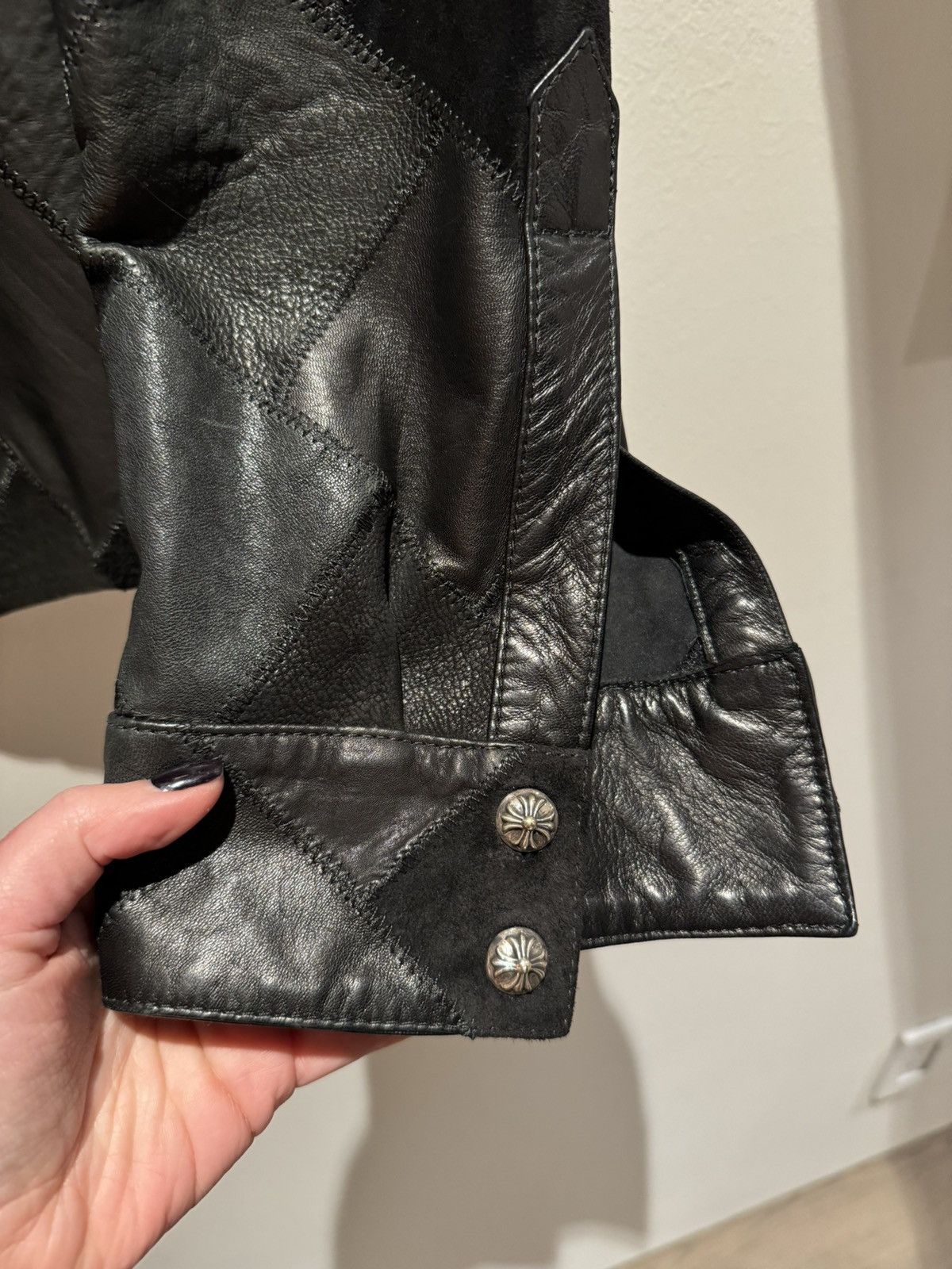 Chrome Hearts Chrome Hearts Leather Patchwork Shirt RARE Size US L / EU 52-54 / 3 - 6 Thumbnail