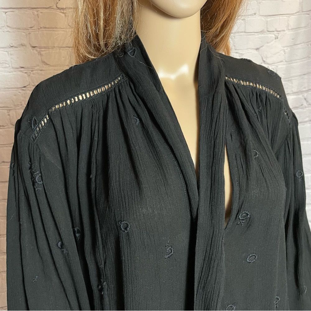 Free People NWT New Free People Black Wishful Moments Blouse Size XS Size XS / US 0-2 / IT 36-38 - 6 Thumbnail