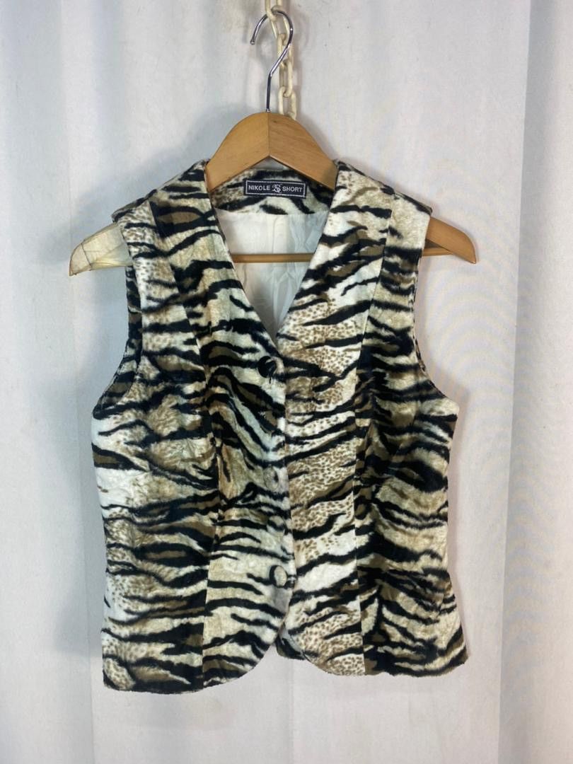 Designer × Vintage Vintage nikole short tiger stripe vest made in Australia Size S / US 4 / IT 40 - 1 Thumbnail