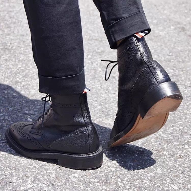 Thom Browne Thom Browne Men's Classic Brogue High-Top Boots US7 Size US 7 / EU 40 - 7 Thumbnail