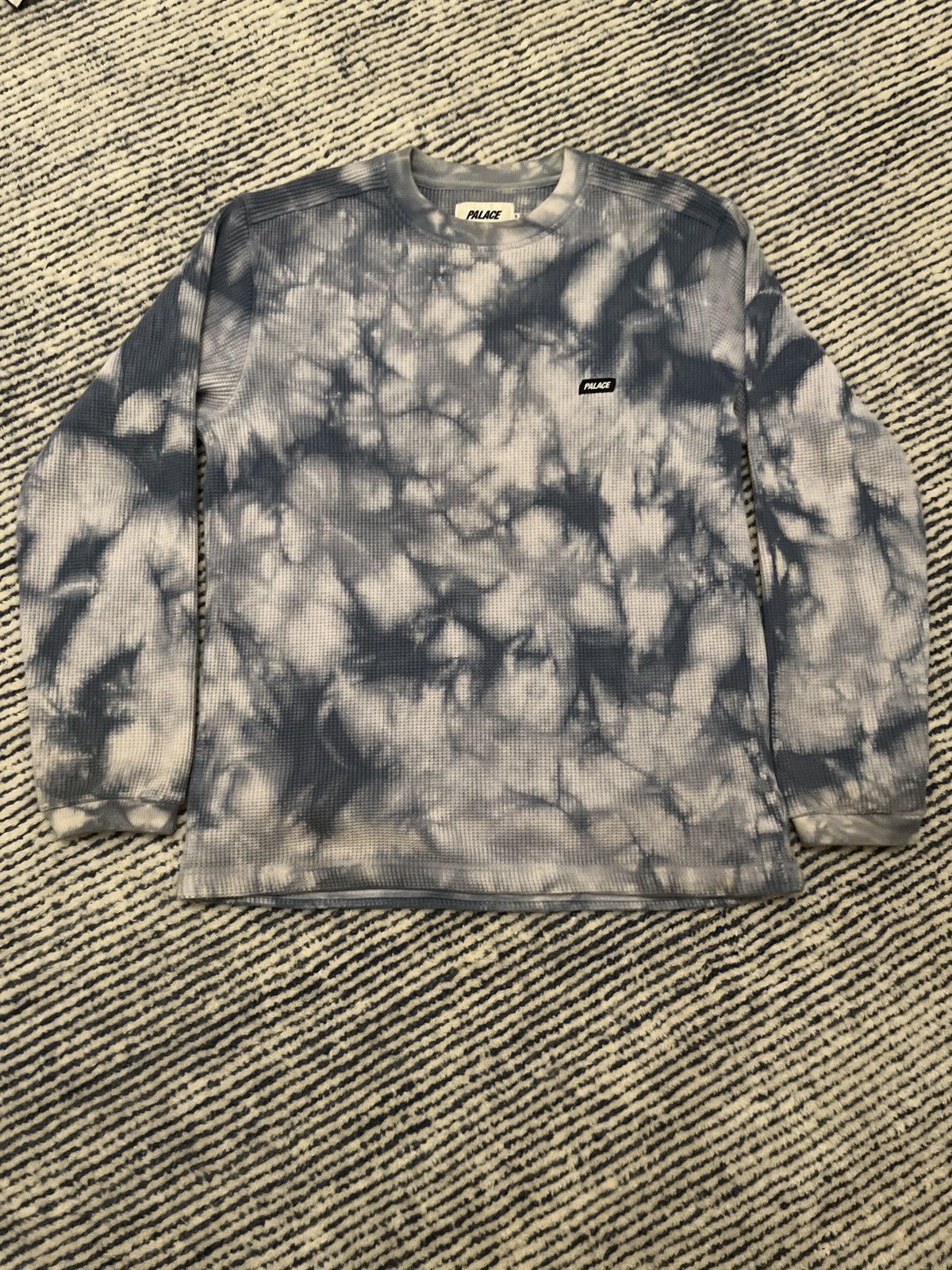 image of Palace Waffle On Longsleeve in Blue, Men's (Size Small)