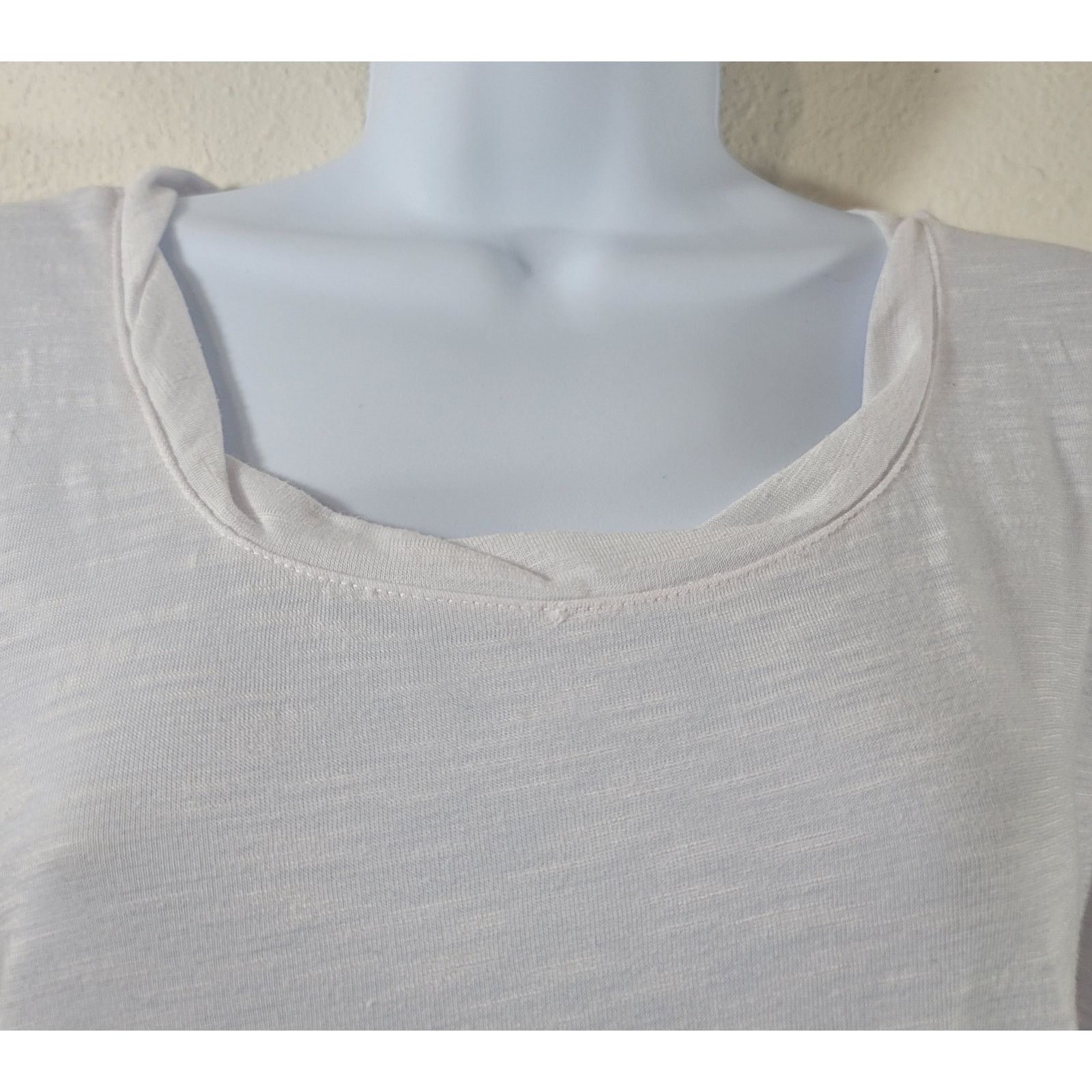 Other Cato White Slub Knit Twisted Round Neck Top Large Soft Size L / US 10 / IT 46 - 6 Thumbnail