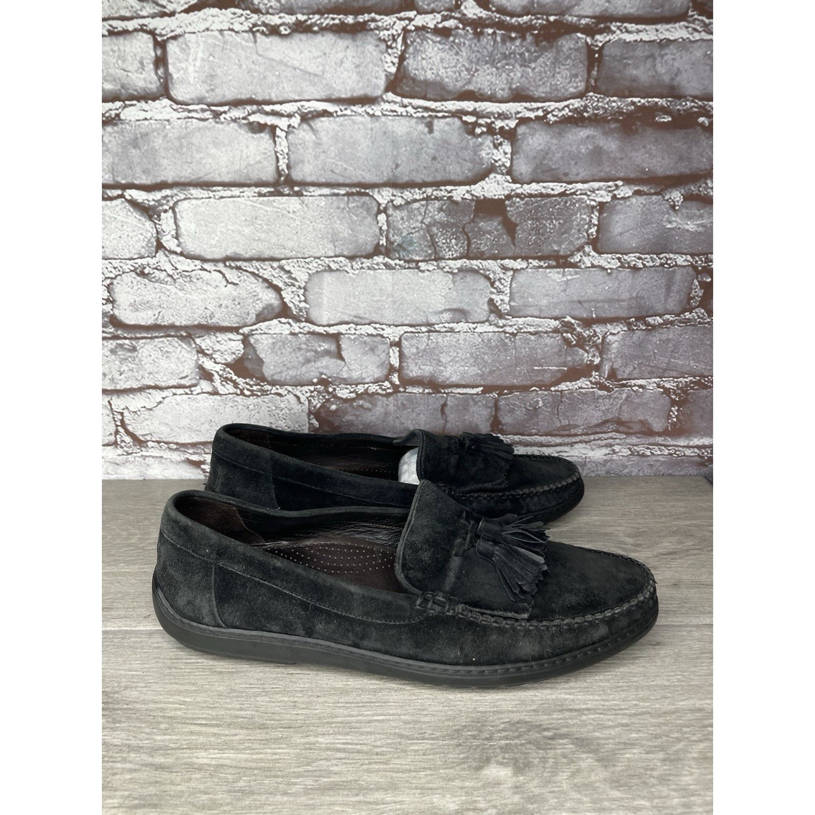 Cole Haan Bragano Cole Haan Black Suede Leather Dress Tassel Loafers S Size US 10 / EU 43 - 3 Thumbnail